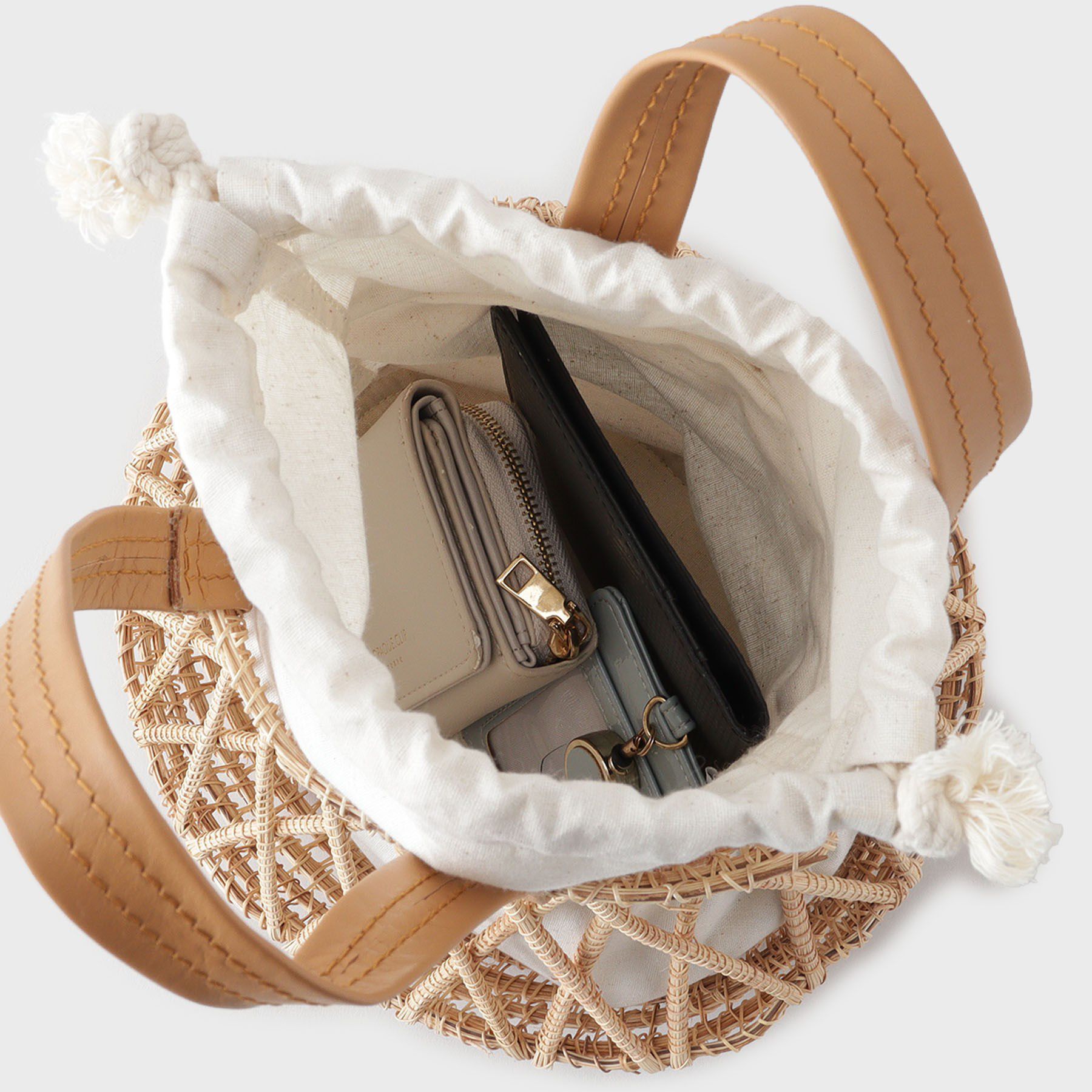 GALLEST「天然草ラウンドかごバッグ」|ハンドバッグ|