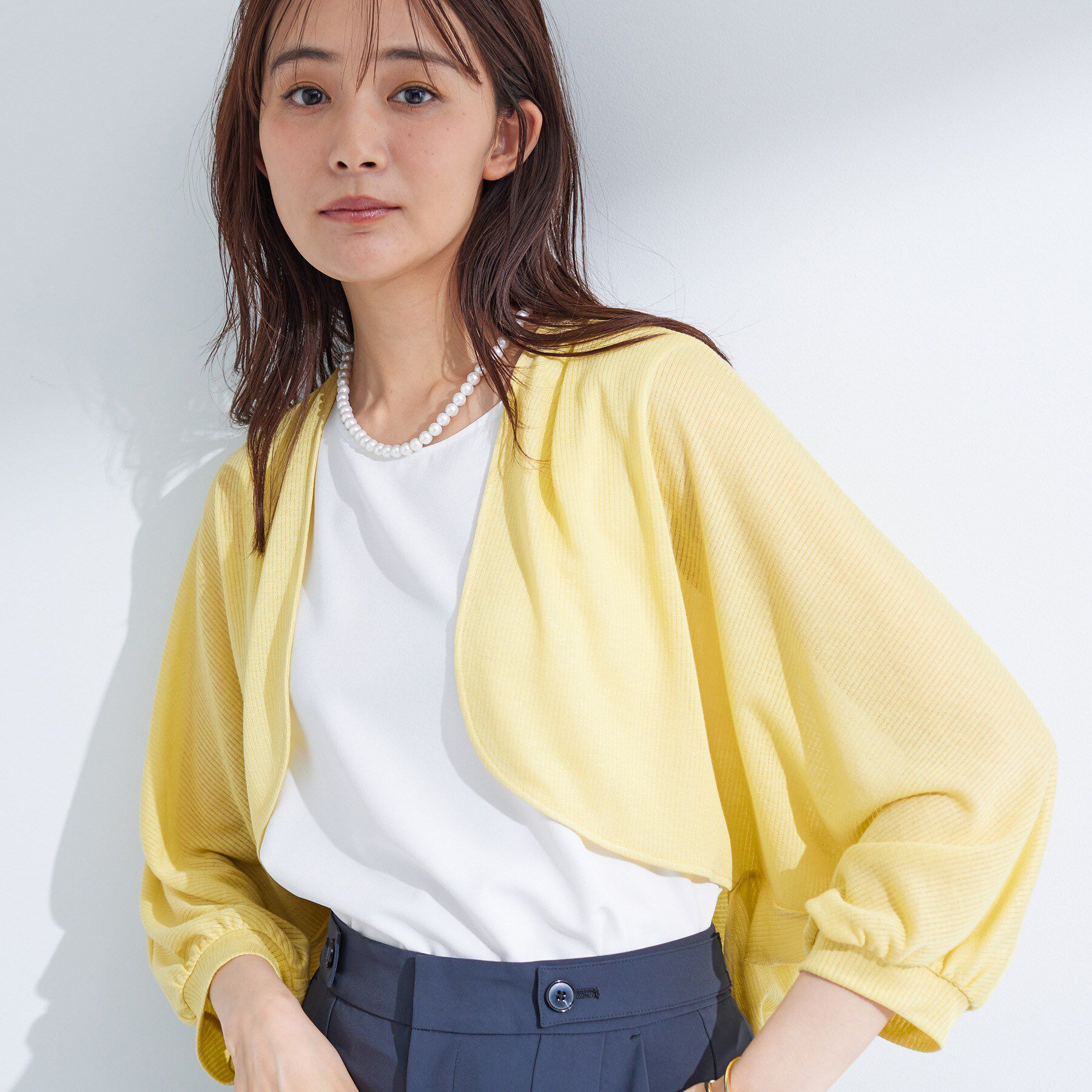 INDIVI「【軽く羽織れる】ボレロカーディガン」|カーディガン|