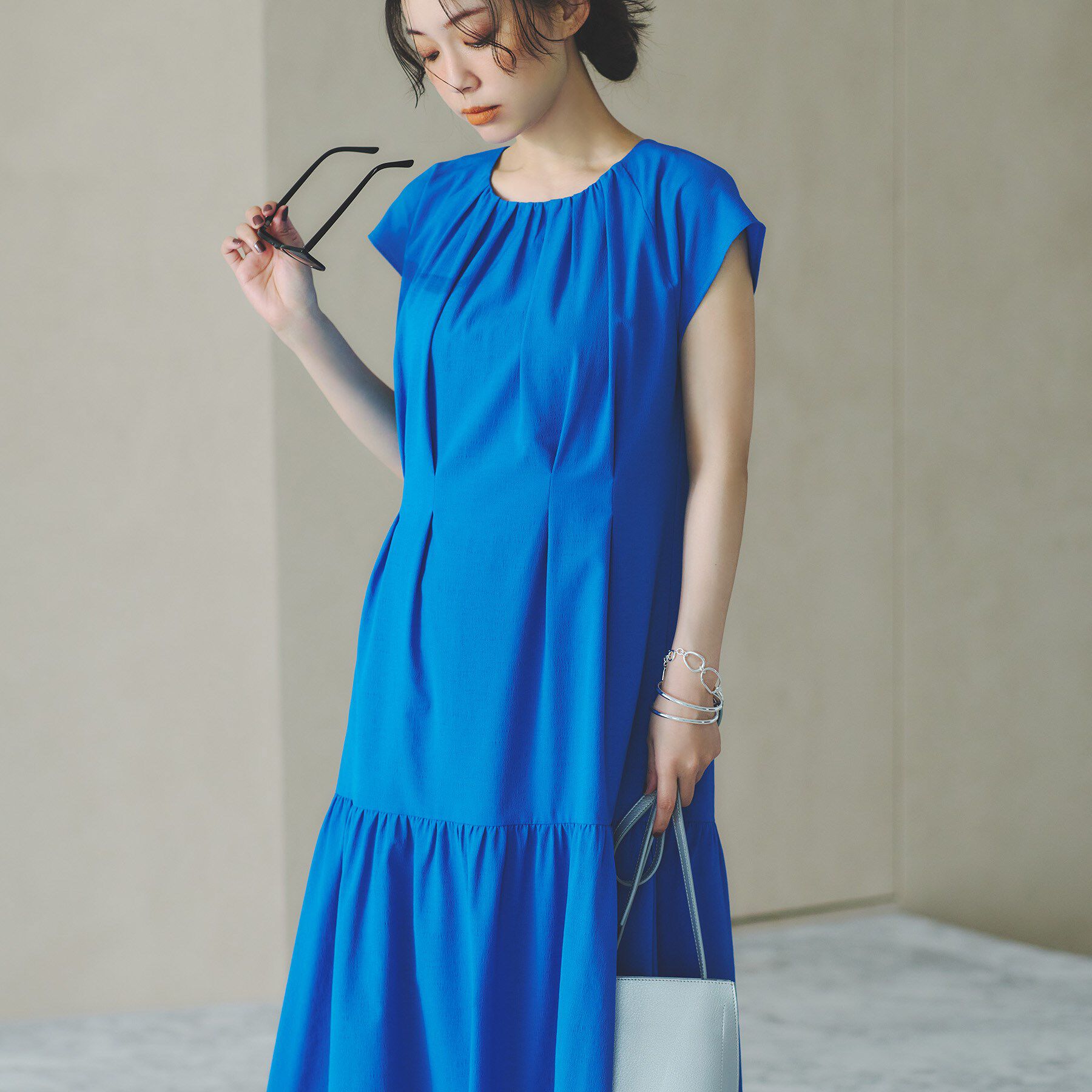 INDIVI「【1枚でコーデ完成！】タックワンピース」|ワンピース|