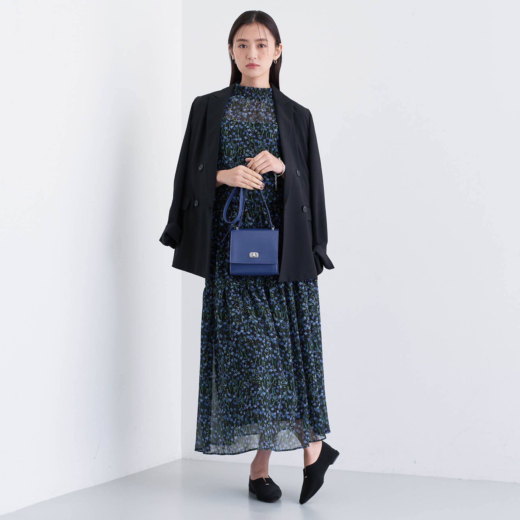 INDIVI「【秋映え柄/セットアップ可能】フラワーシフォンブラウス」|シャツ・ブラウス|