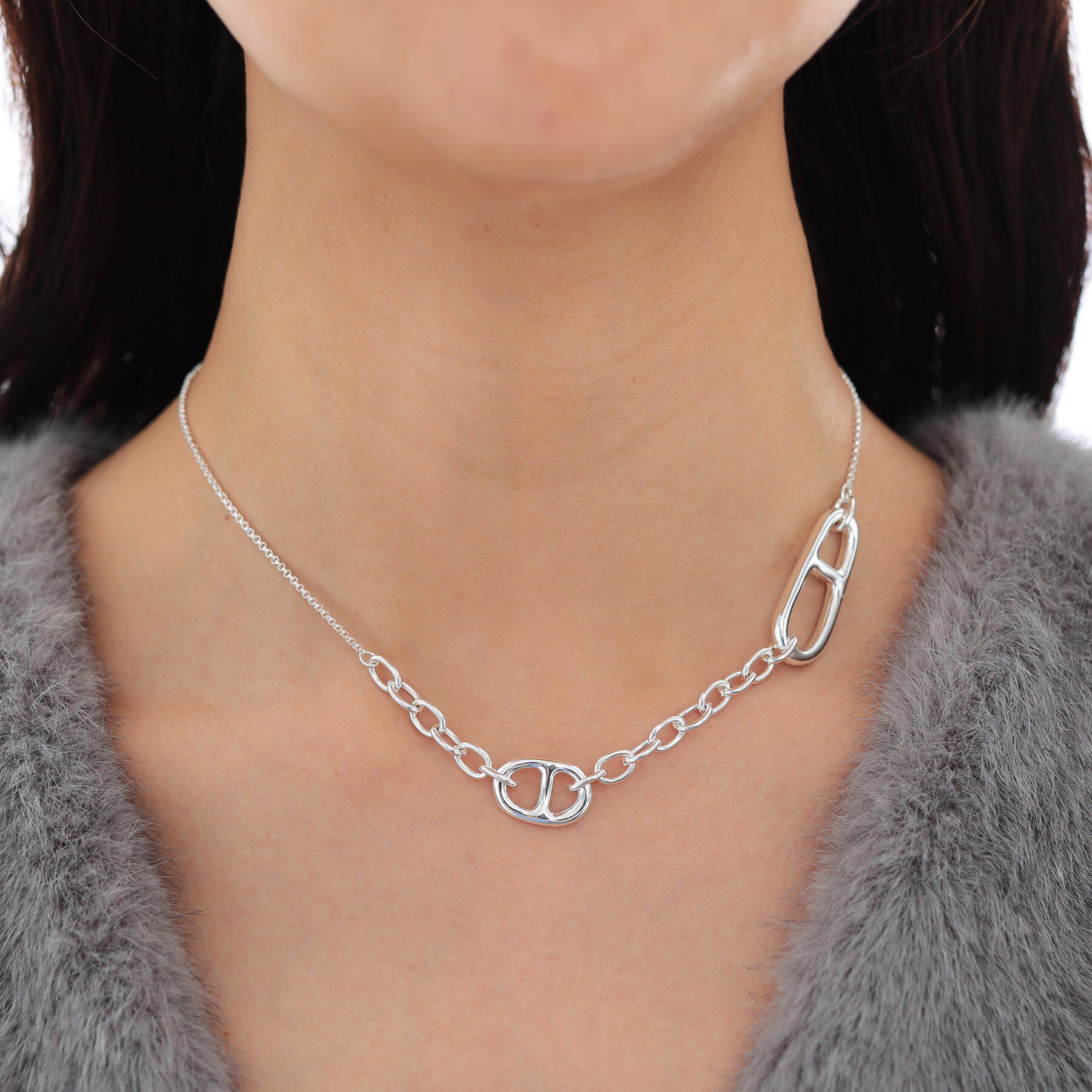 INDIVI「デザインリング ショートネックレス」|ネックレス|