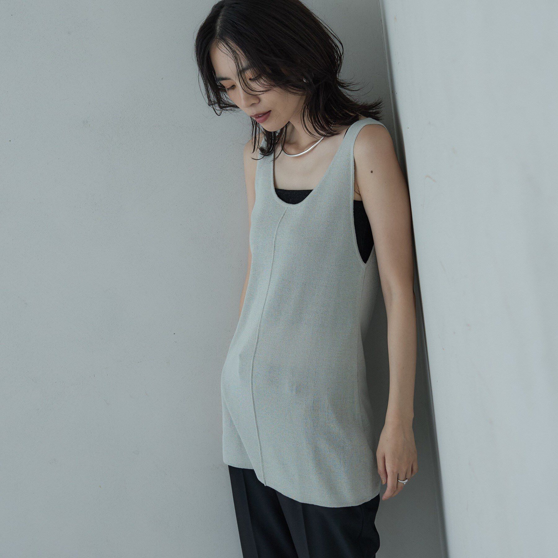 GALLEST「ロングニットタンク」|ニット・セーター|ライトグレー(011