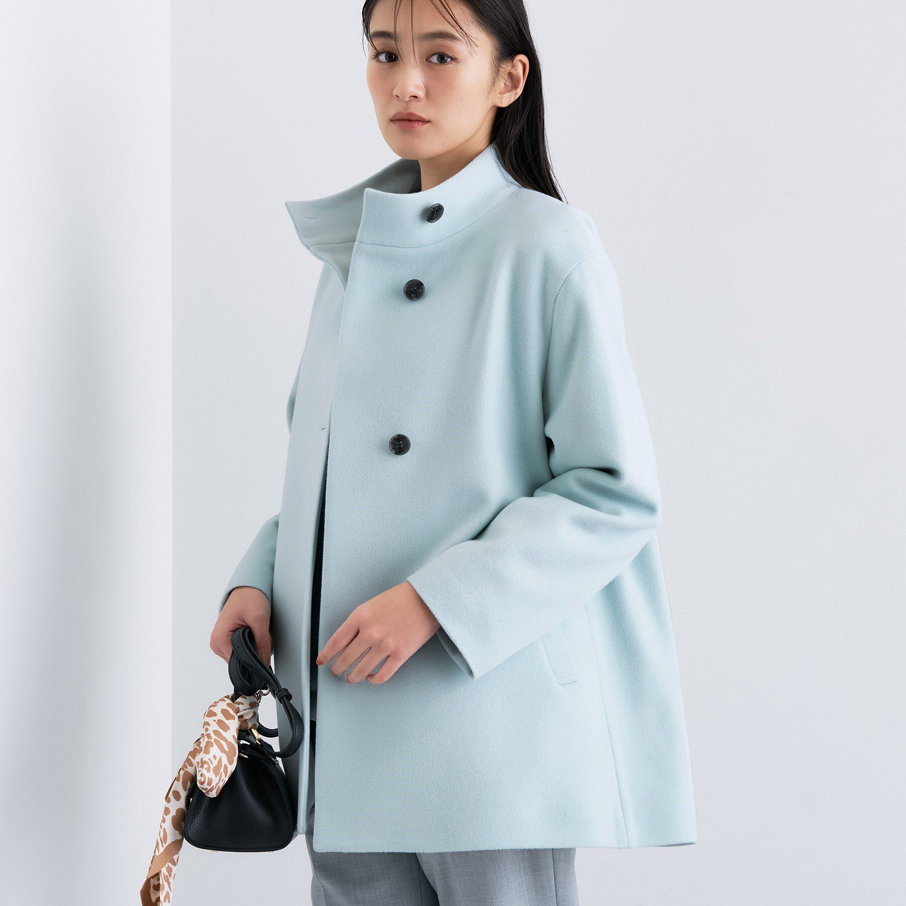 INDIVI「【日本製／ミドル丈】スタンドカラーミドルコート」|その他|