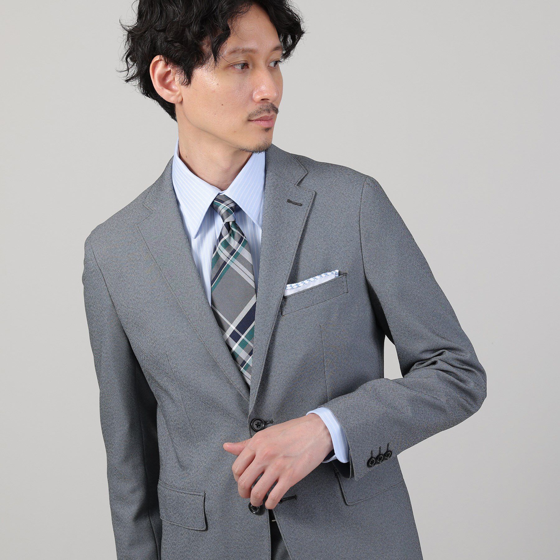 TAKEO KIKUCHI「【ONOFF/セットアップ対応】メランジ シャークスキン ストレッチジャケット」|テーラードジャケット|