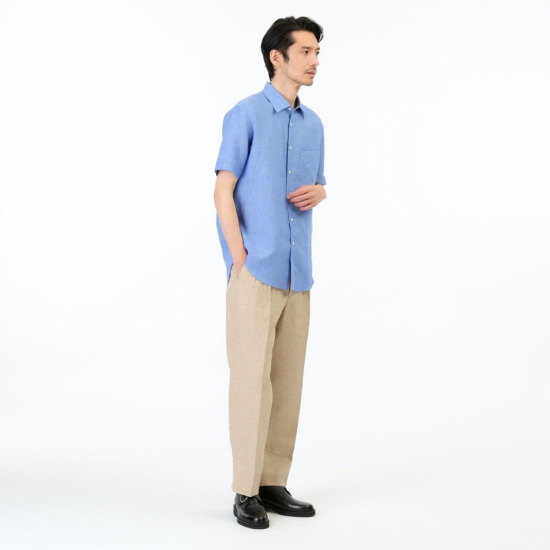 TAKEO KIKUCHI「【THE FLAGSHIP】リネンシャークスキン ツータックパンツ」|その他|