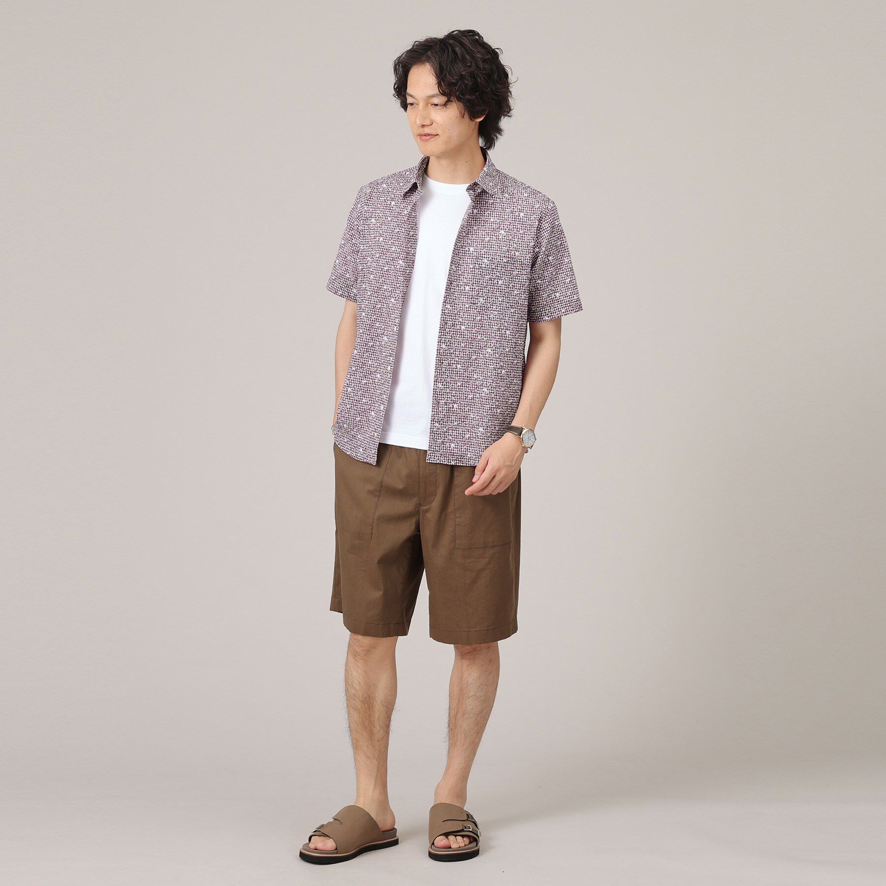 TAKEO KIKUCHI「【無地・チェック・ボタニカル柄】リップル シャツ」|シャツ・ブラウス|