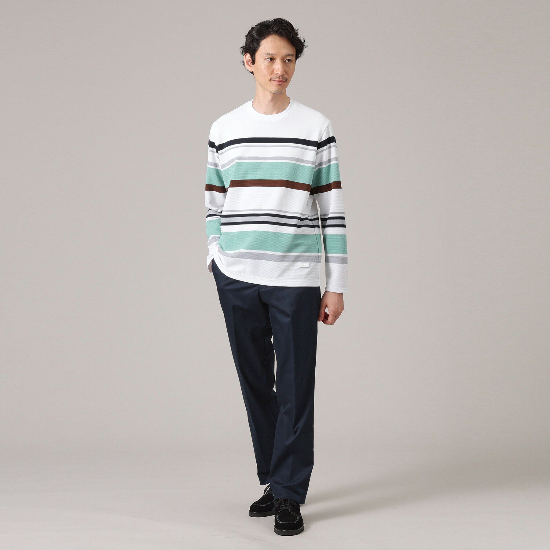 TAKEO KIKUCHI「リップルパネルボーダーカットソー」|Tシャツ・カットソー|