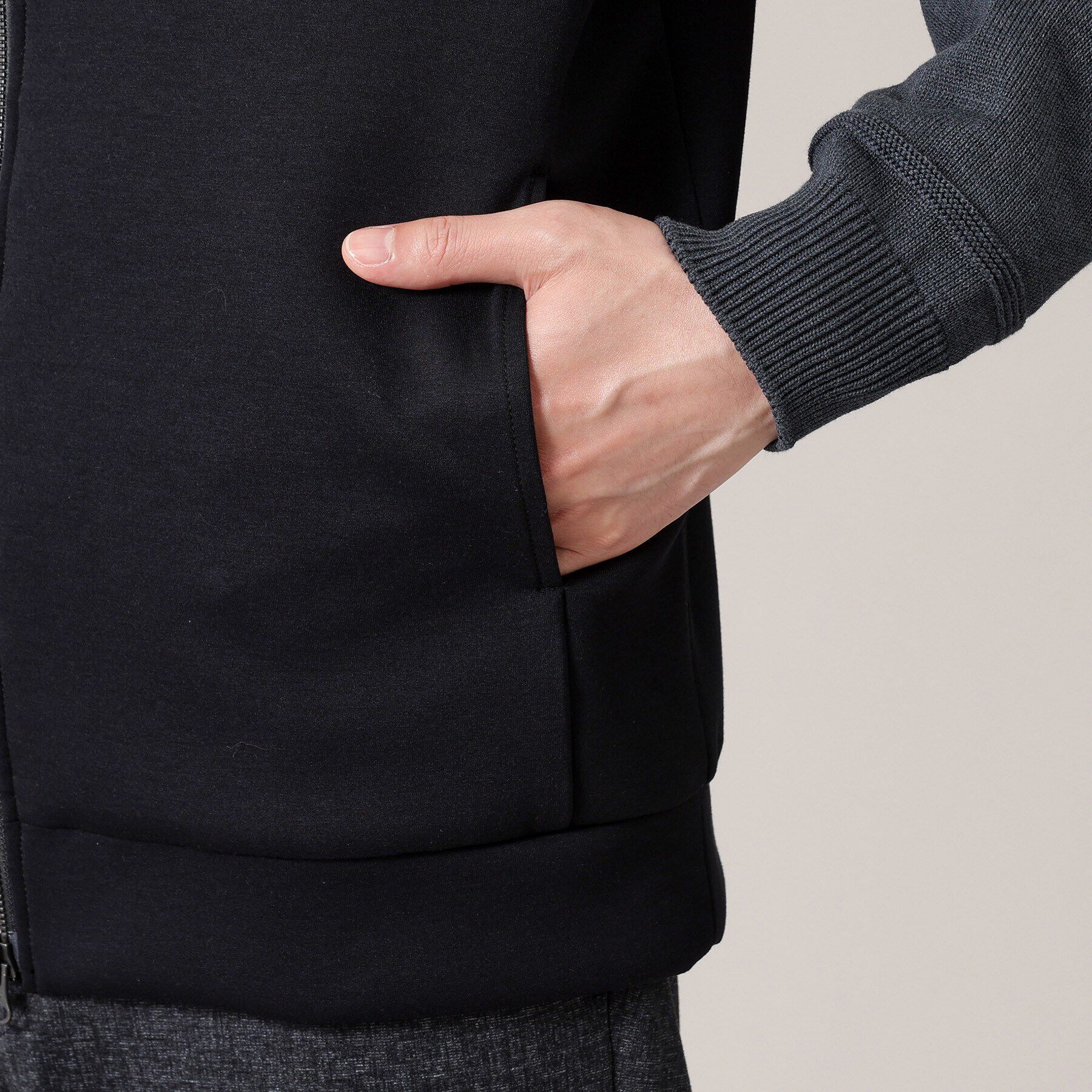 TAKEO KIKUCHI「【Made in JAPAN】ニットスリーブ ジップアップ パーカ」|パーカー|