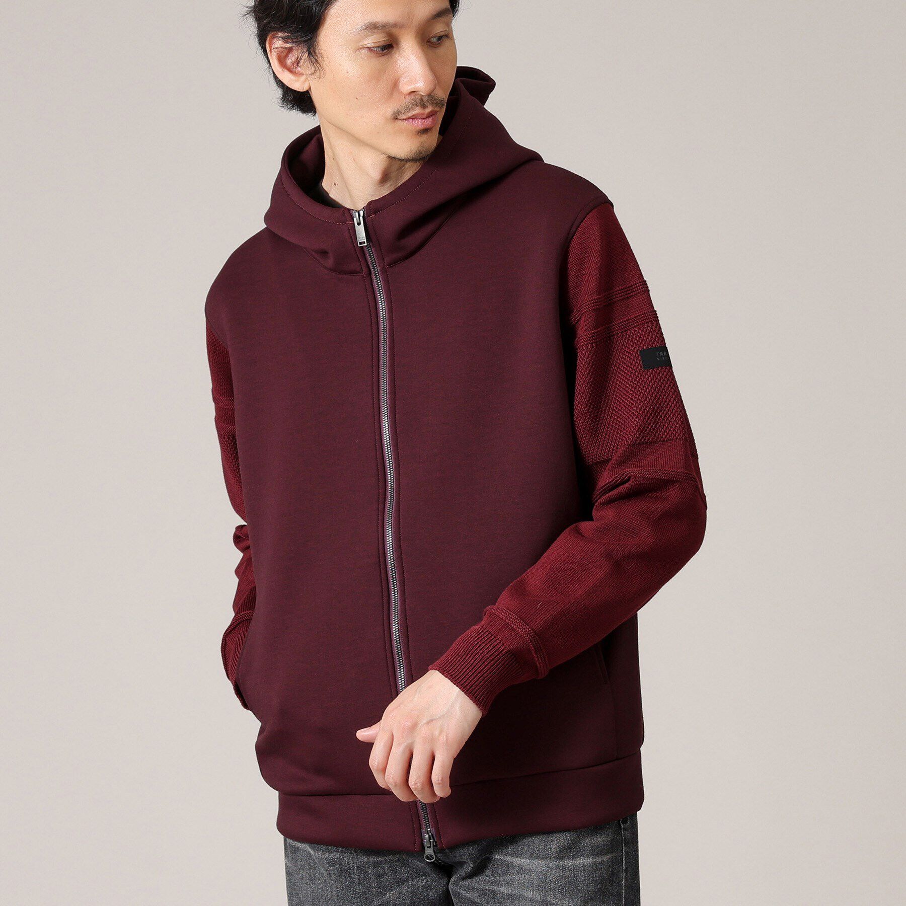 TAKEO KIKUCHI「【Made in JAPAN】ニットスリーブ ジップアップ パーカ」|パーカー|