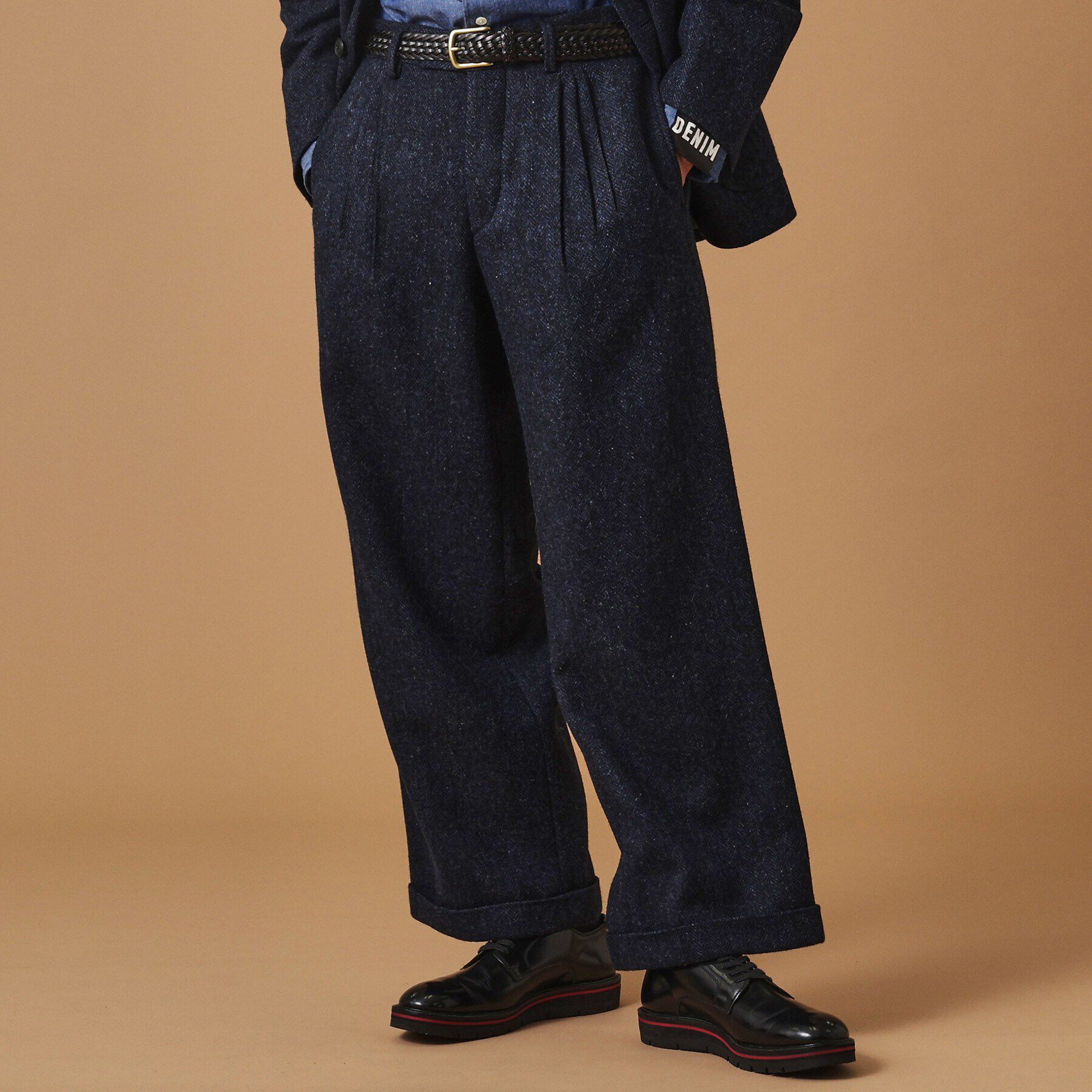 40CARATS&525「ブリティッシュウールヘリンボン ワイドパンツ」|その他|ﾈｲﾋﾞｰ(094)