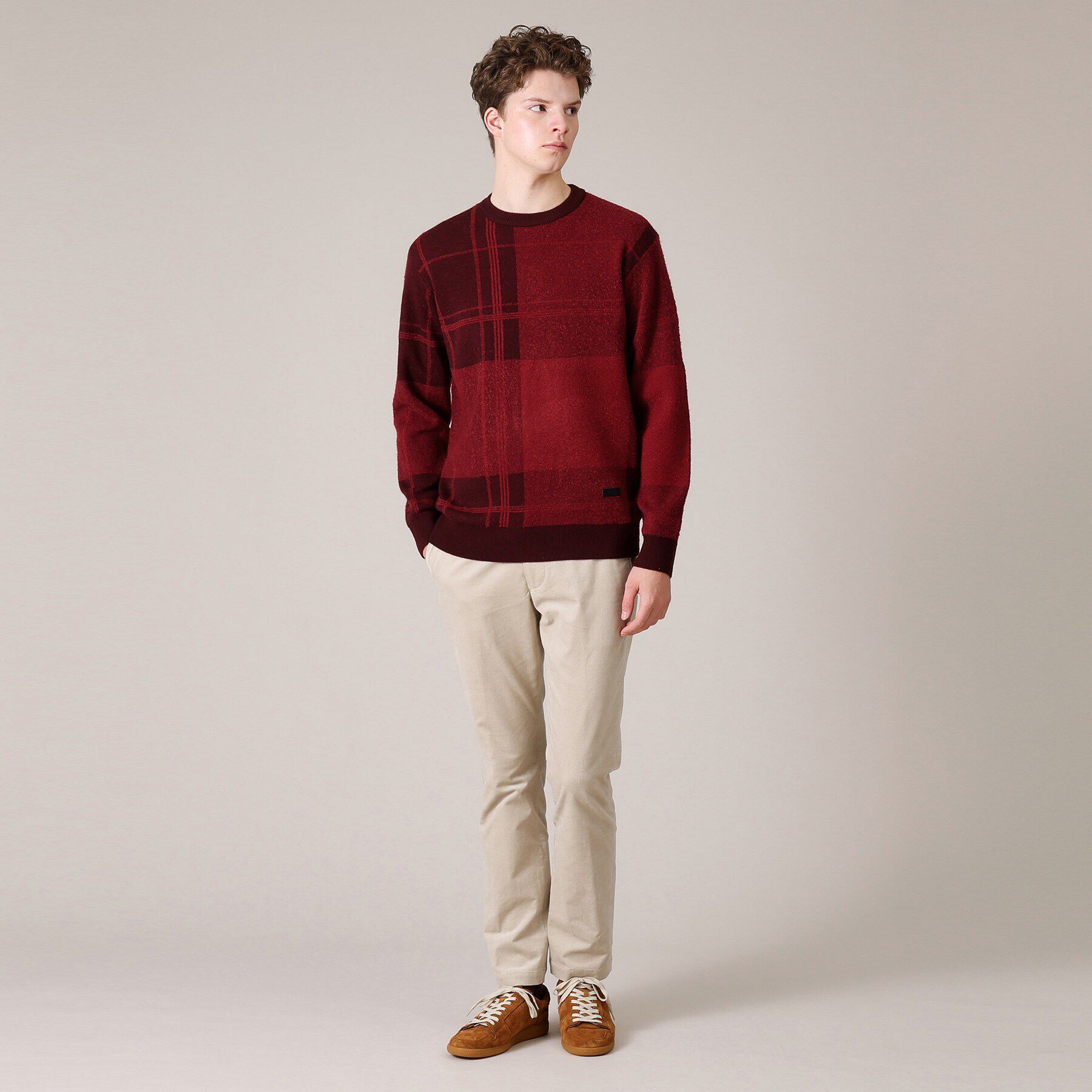 TAKEO KIKUCHI「ビッグチェック プルオーバー ニット」|ニット・セーター|