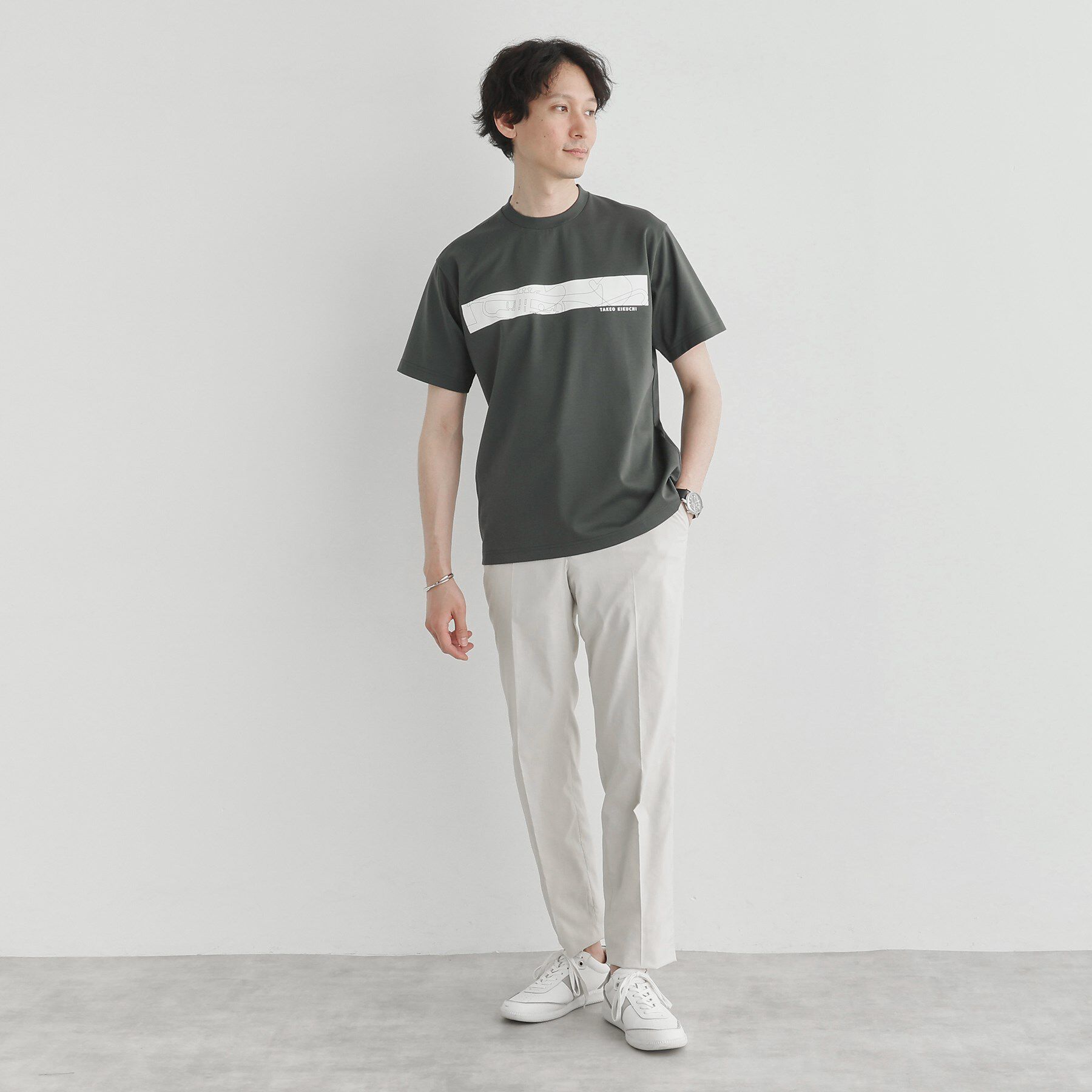 TAKEO KIKUCHI「バープリントポンチTシャツ」|Tシャツ・カットソー|