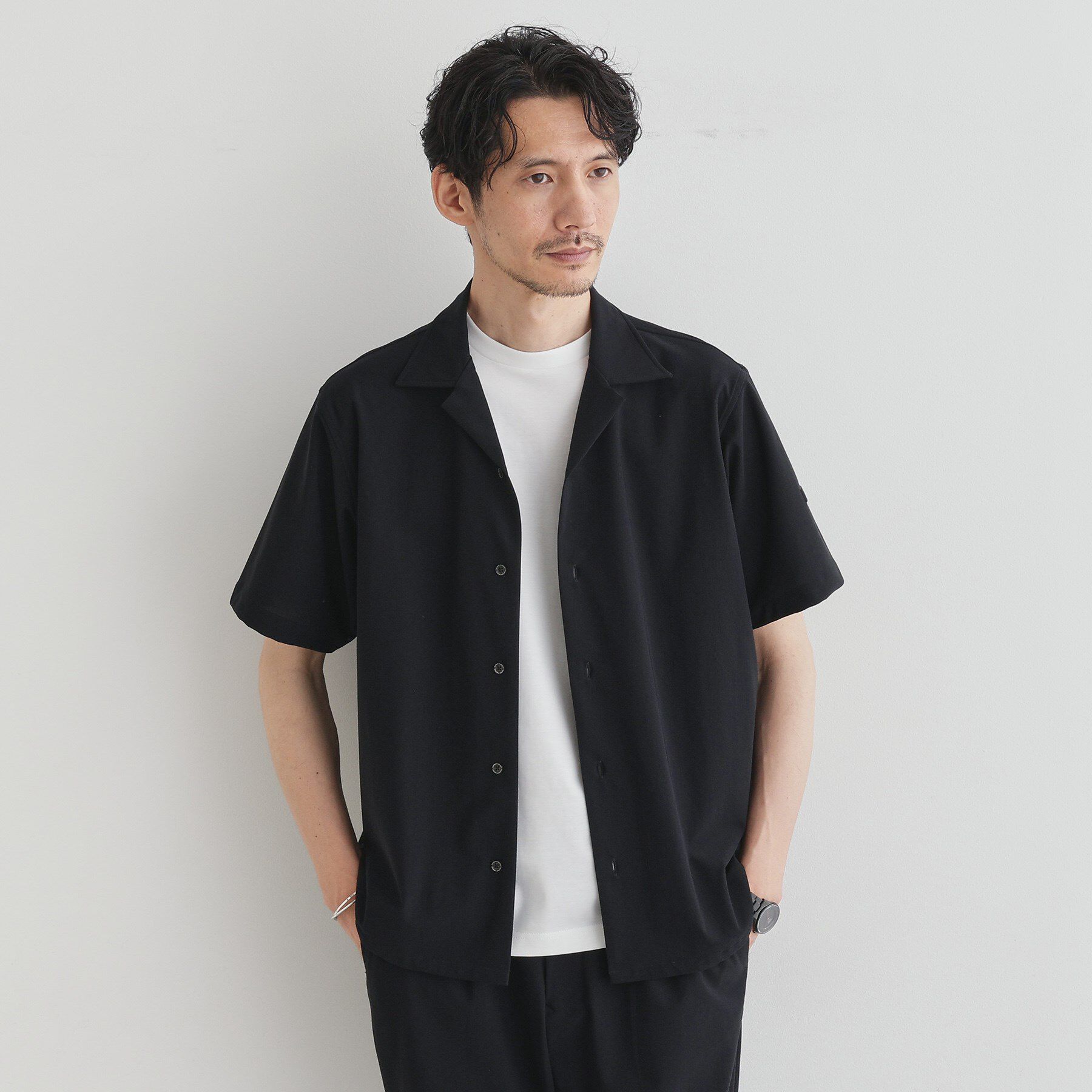 TAKEO KIKUCHI「【COOL CITY WEAR】エアートール オープンカラーシャツ /接触冷感・通気性」|シャツ・ブラウス|