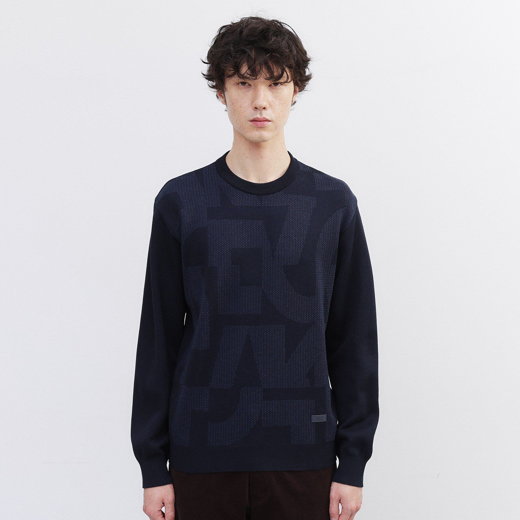 TAKEO KIKUCHI「【Made in JAPAN】ビッグチェック＆スライドパズル柄 ニット」|ニット・セーター|