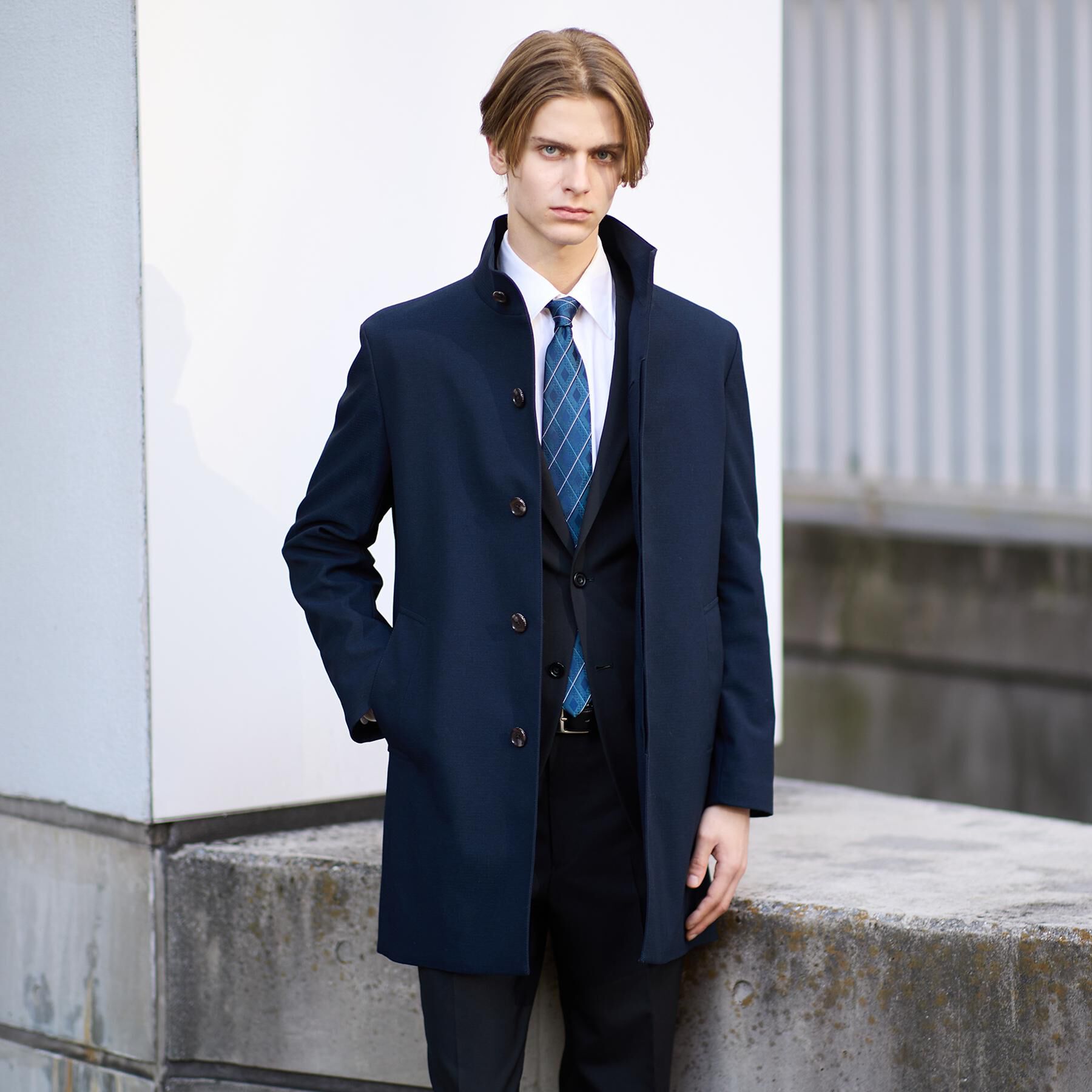 TAKEO KIKUCHI「【ダウンライナー付き】ドビースタンドカラーコート」|その他|ネイビー(094)