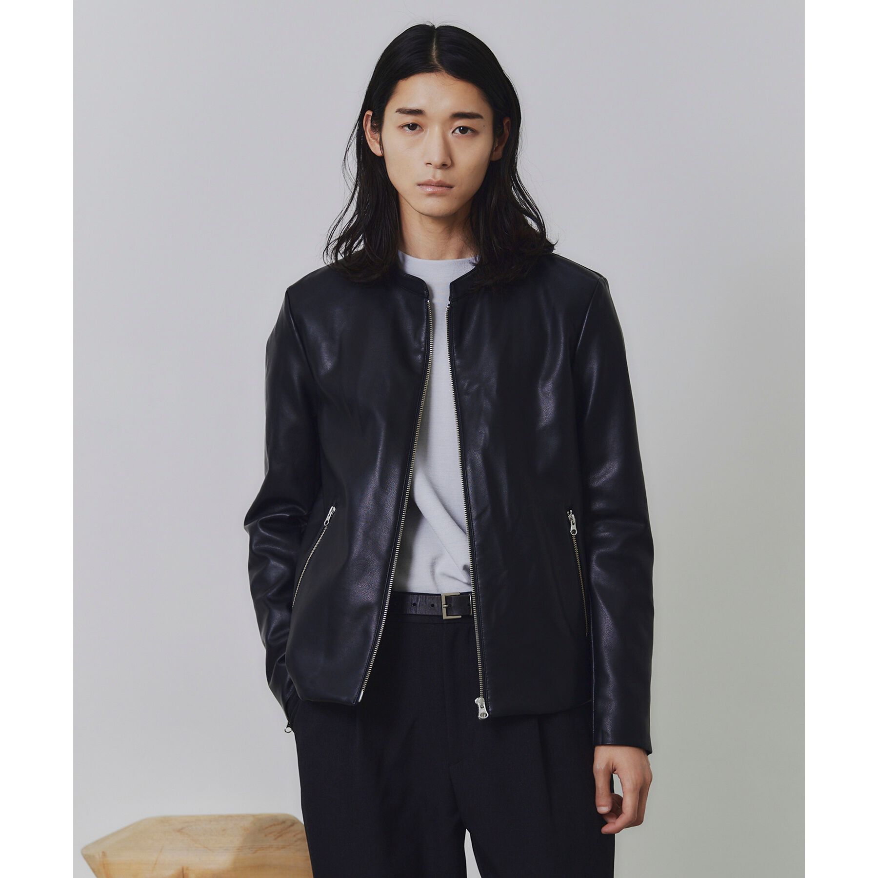 tk.TAKEO KIKUCHI「【WEB限定】シンセティックレザーシングルライダースジャケット」|ライダースジャケット|