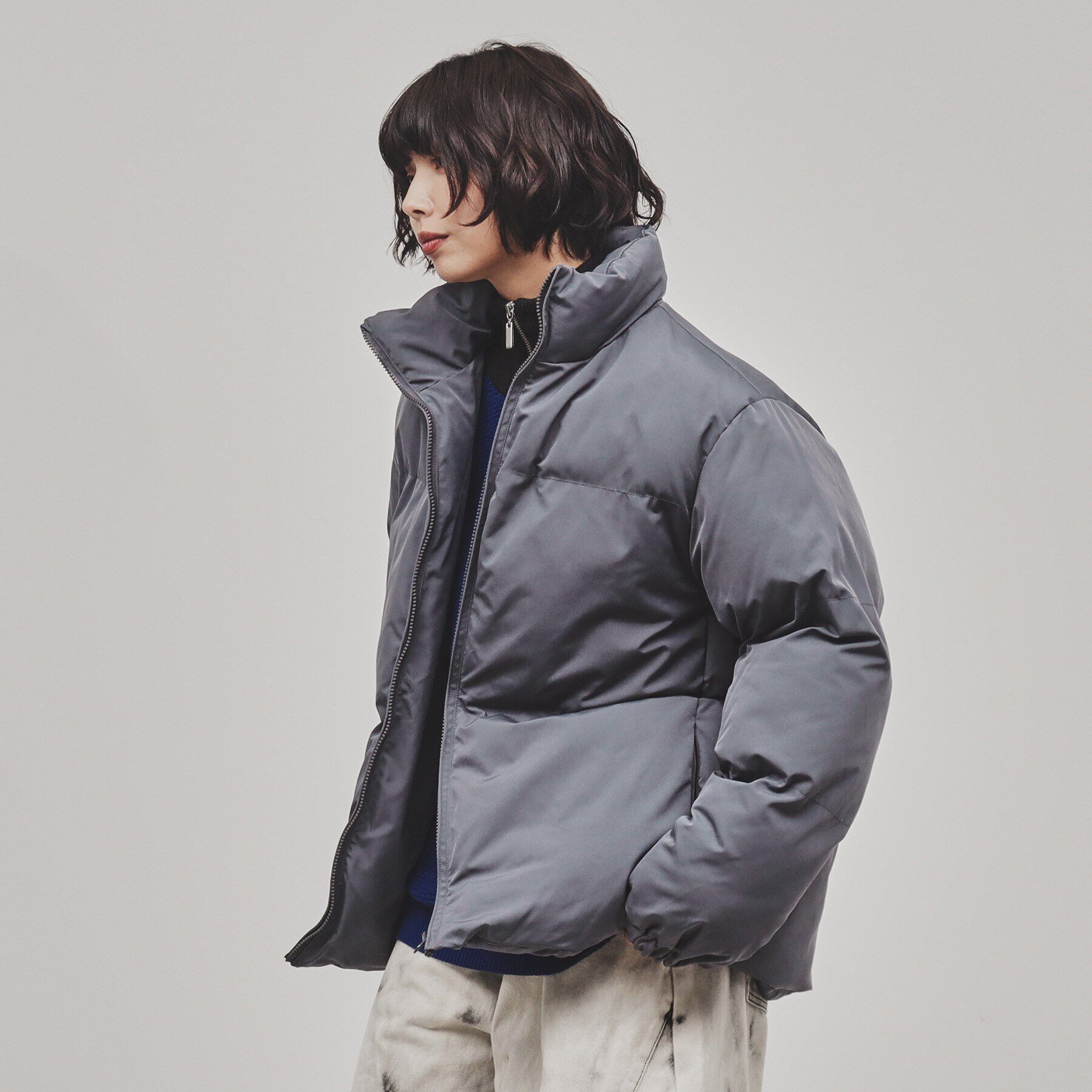 tk.TAKEO KIKUCHI「【2WAY】パテッドリバーシブルジャケット」|ダウン|チャコールグレー(0