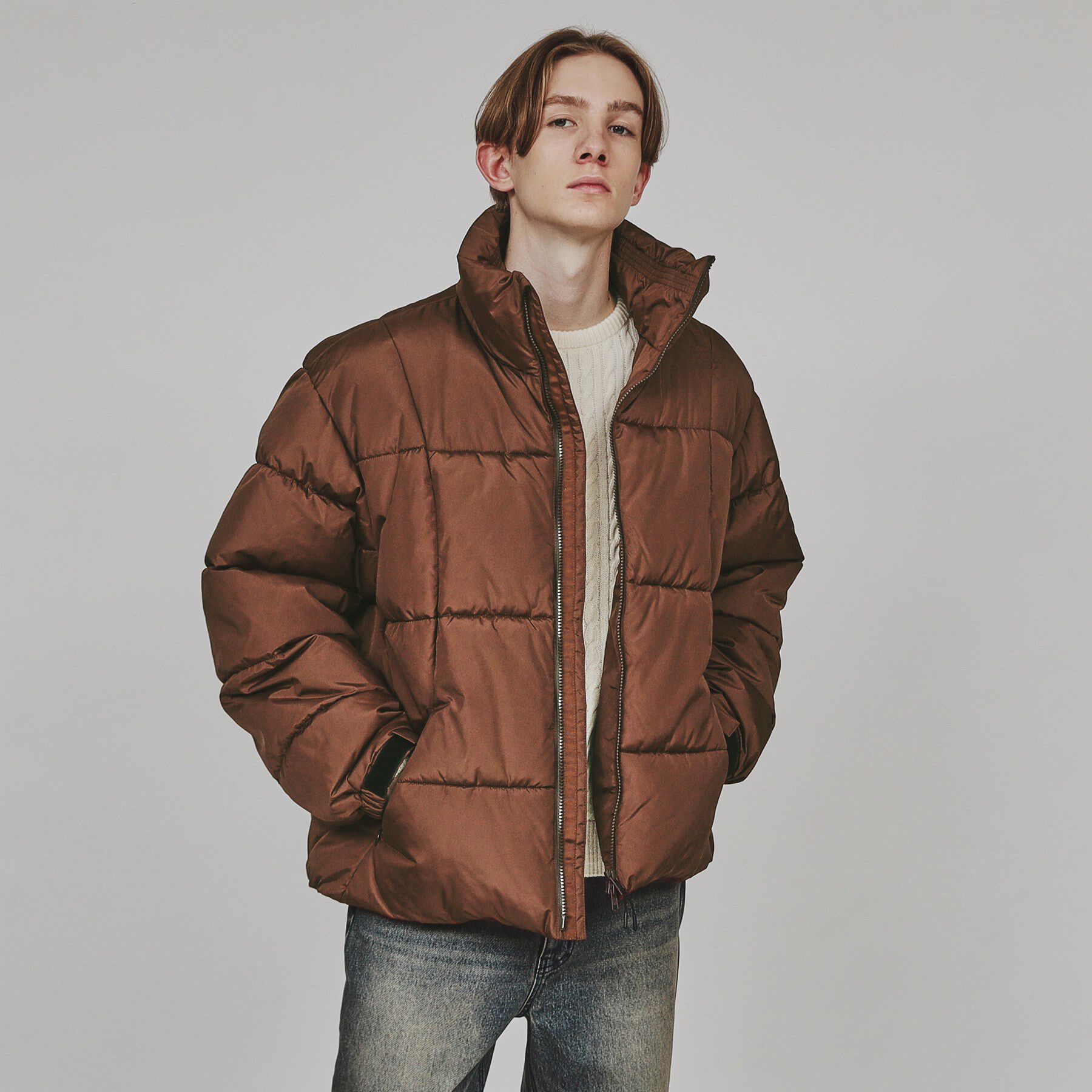 tk.TAKEO KIKUCHI「【機能性中綿】FLARE BALL（R）パテッドブルゾン」|ブルゾン・スタジャン|ブラウン(043)