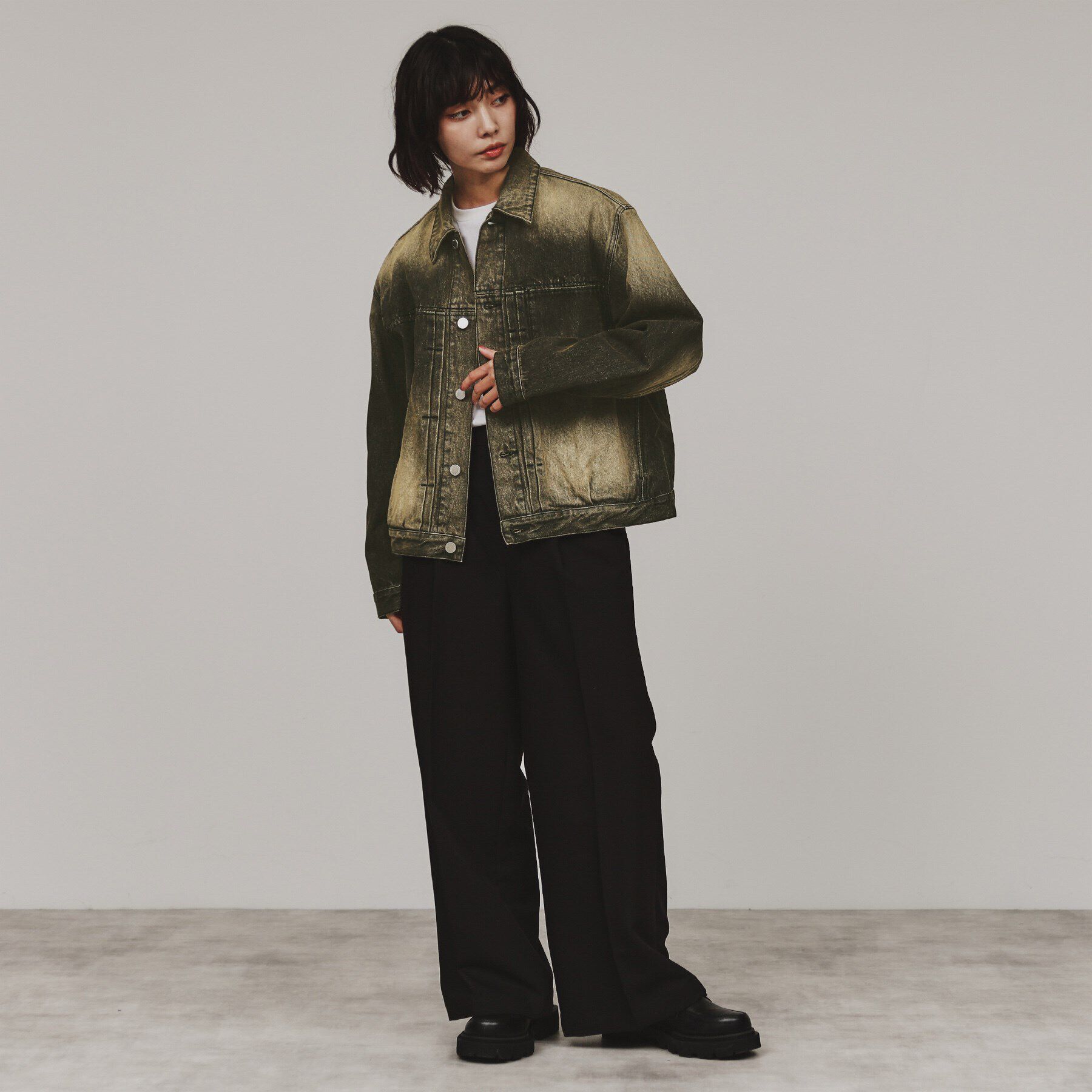 tk.TAKEO KIKUCHI「ウォッシュドカラーデニムブルゾン」|デニムジャケット|