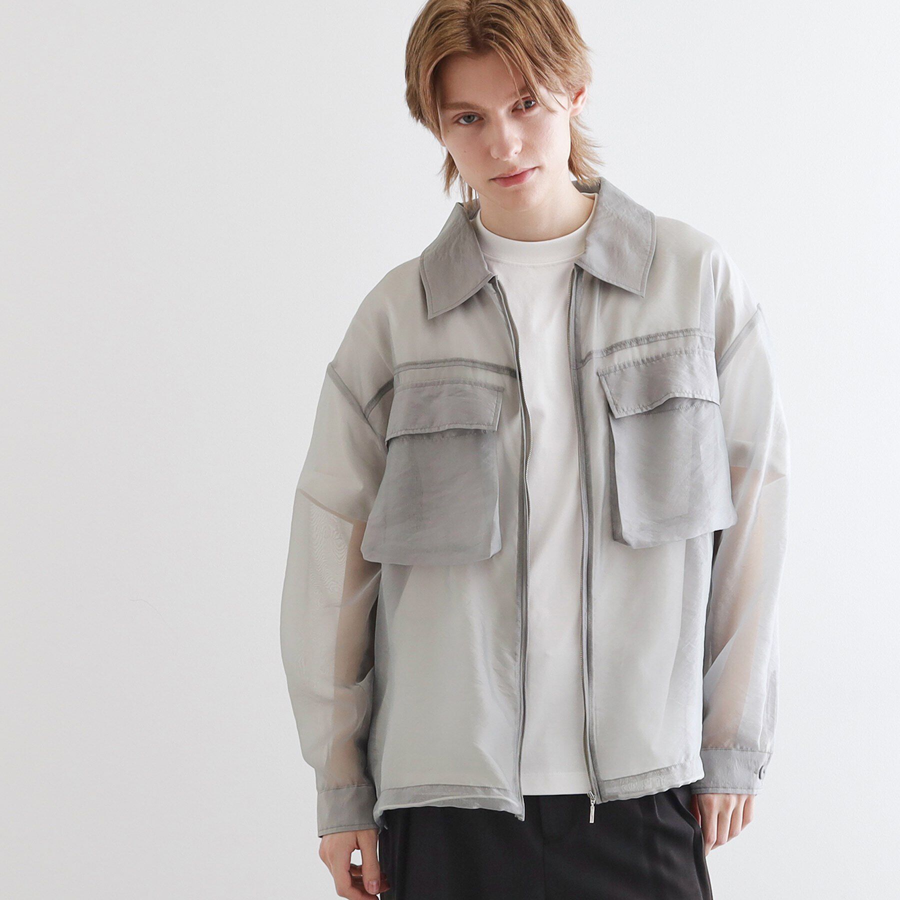 tk.TAKEO KIKUCHI「シアーシャツアウター」|シャツ・ブラウス|