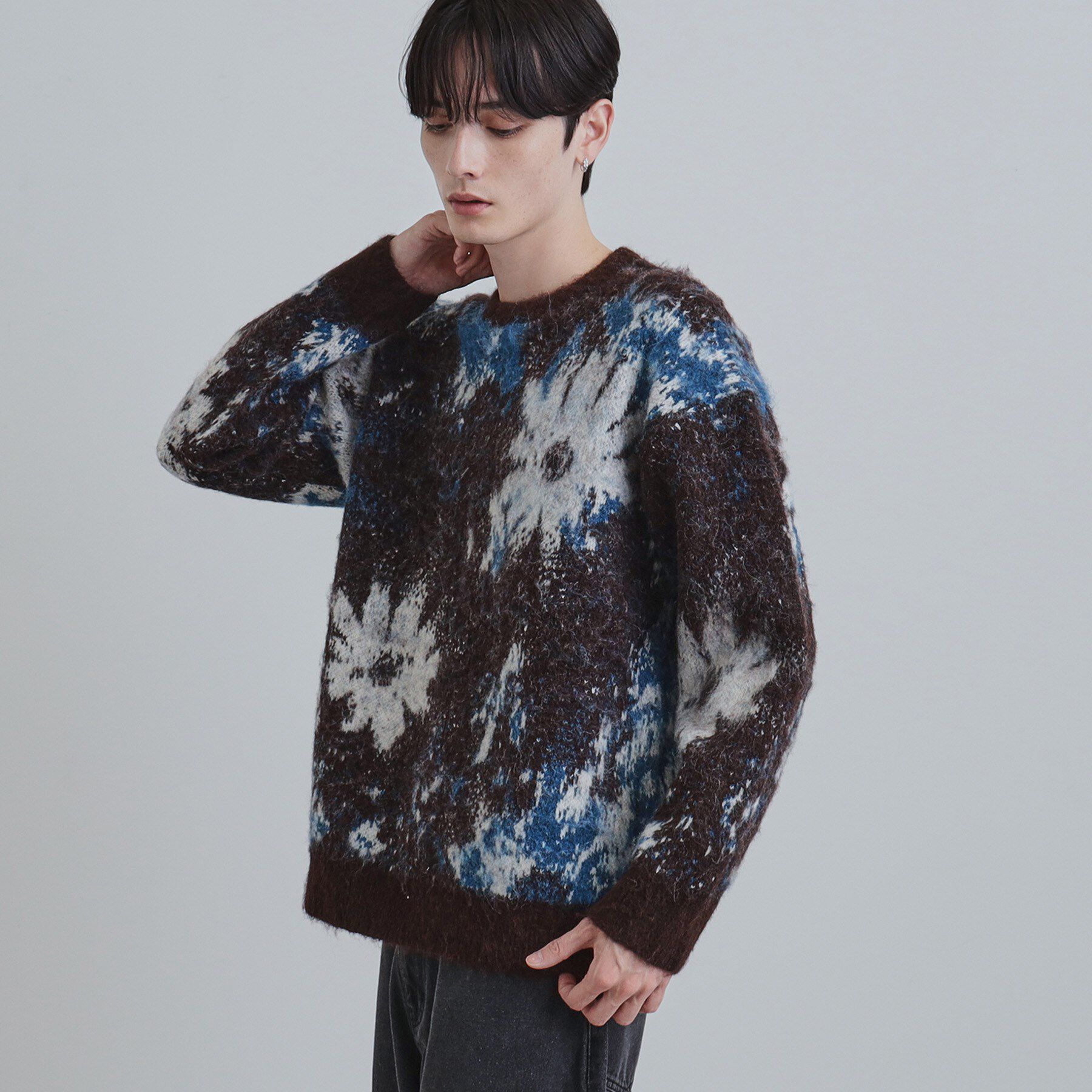 tk.TAKEO KIKUCHI「アブストフラワーシャギーニットプルオーバー」|ニット・セーター|