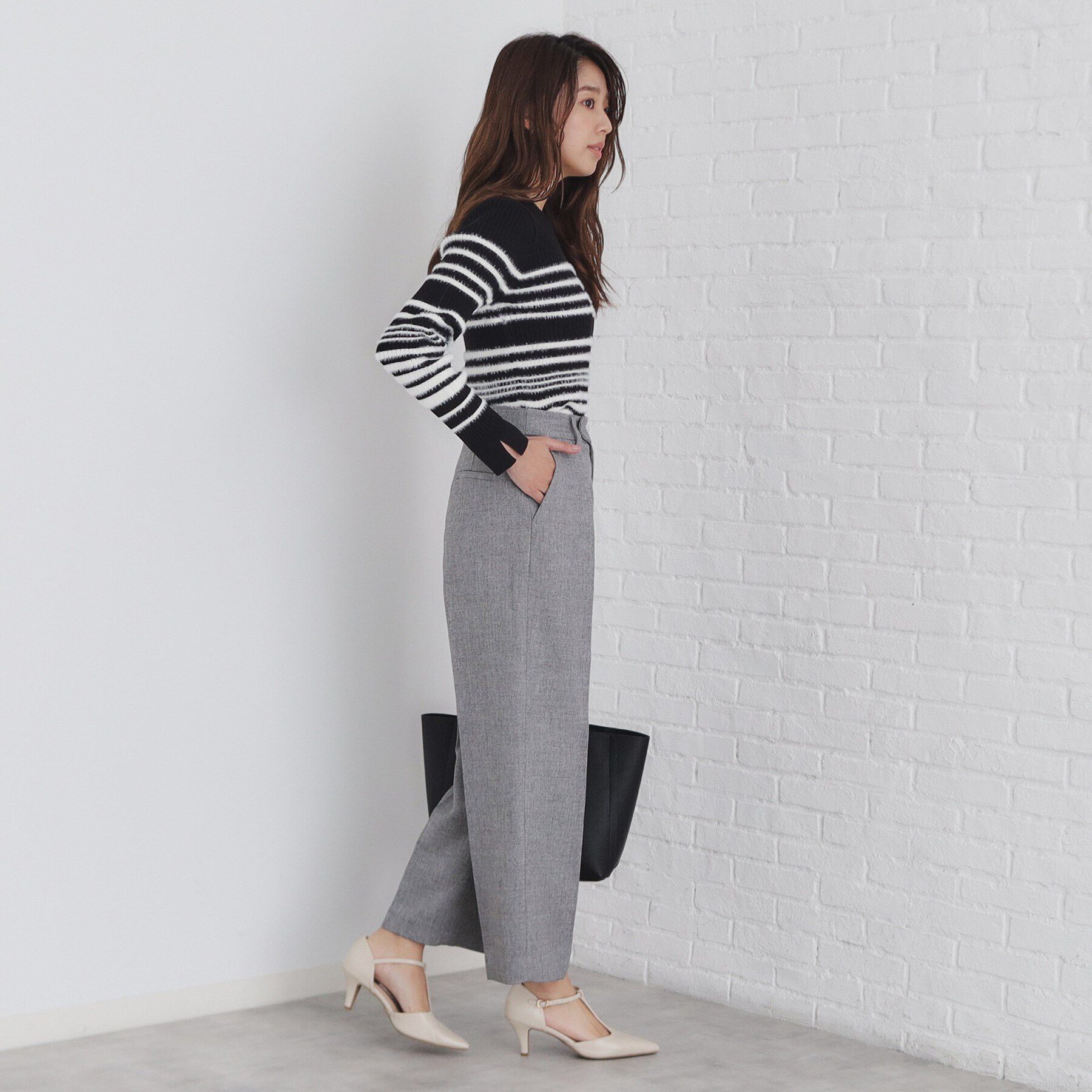 index「フェザーランダムボーダーリブニット【洗濯機洗い可】」|ニット・セーター|