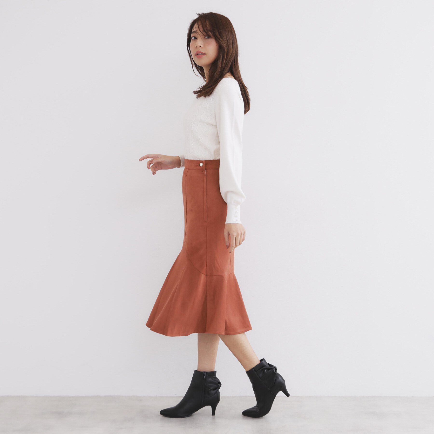 index「《S-LLsize》フェイクスウェードフレアスカート【洗濯機洗い可】」|スカート|