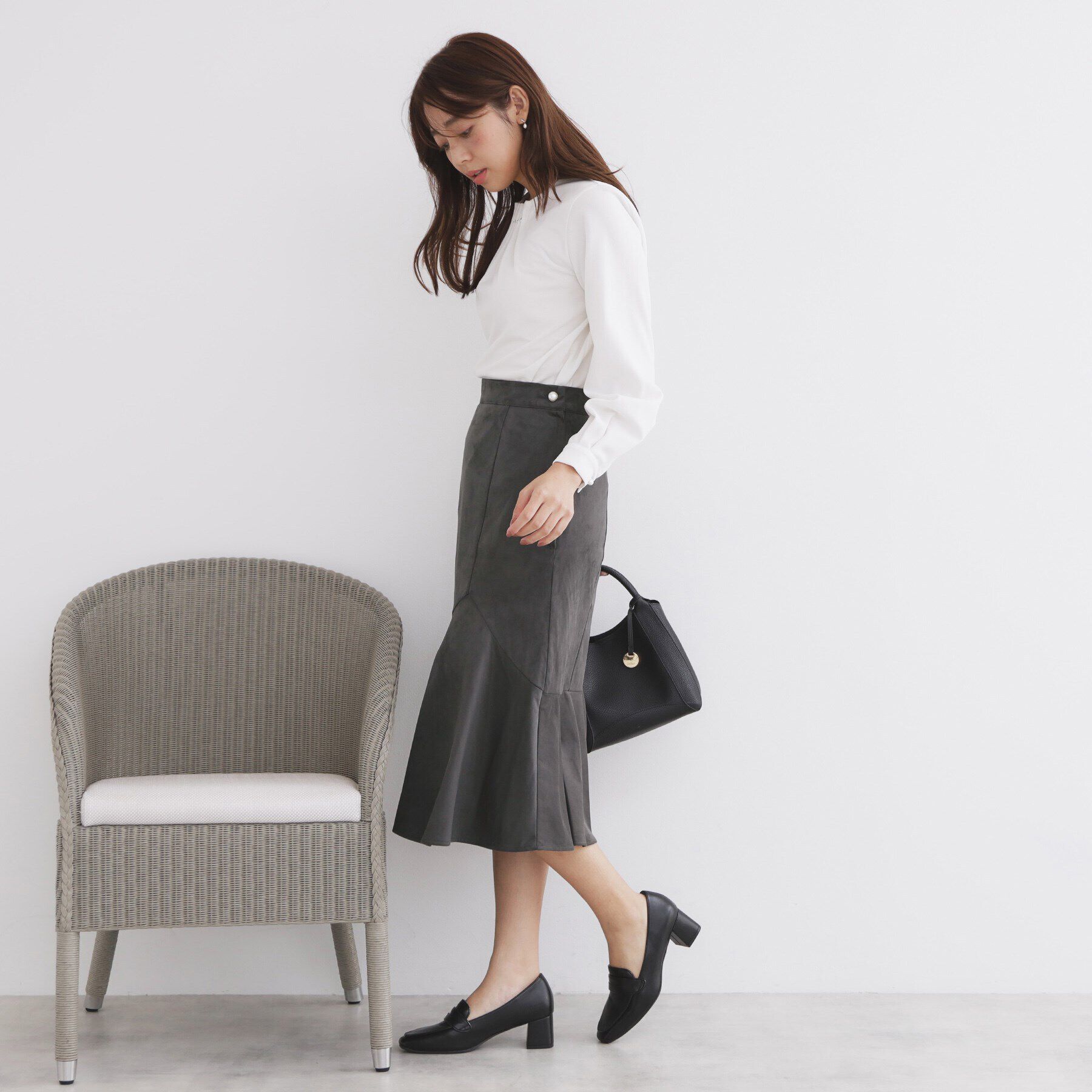 index「《S-LLsize》フェイクスウェードフレアスカート【洗濯機洗い可】」|スカート|