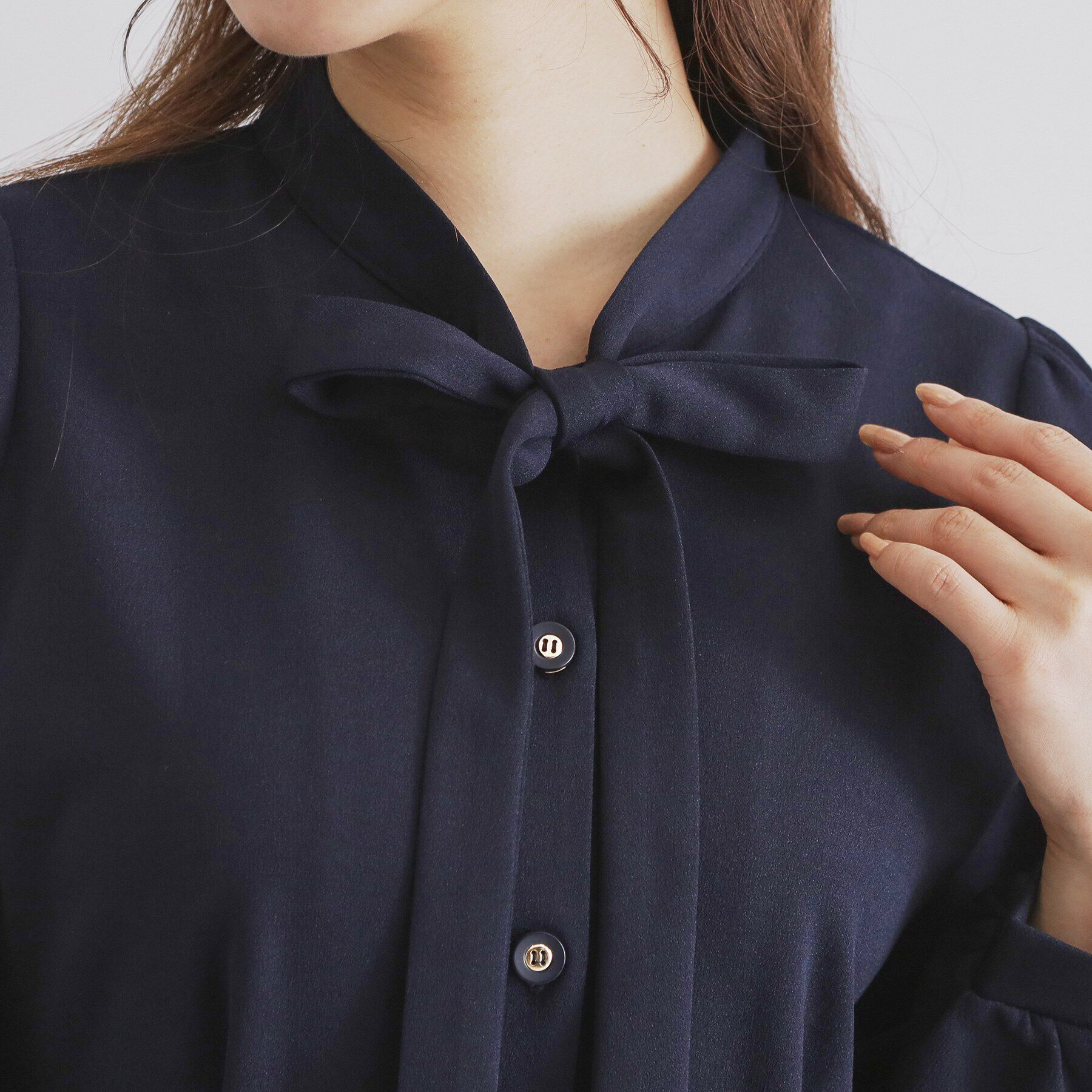 index「ストレッチボウタイワンピース【洗濯機洗い可】」|ワンピース|