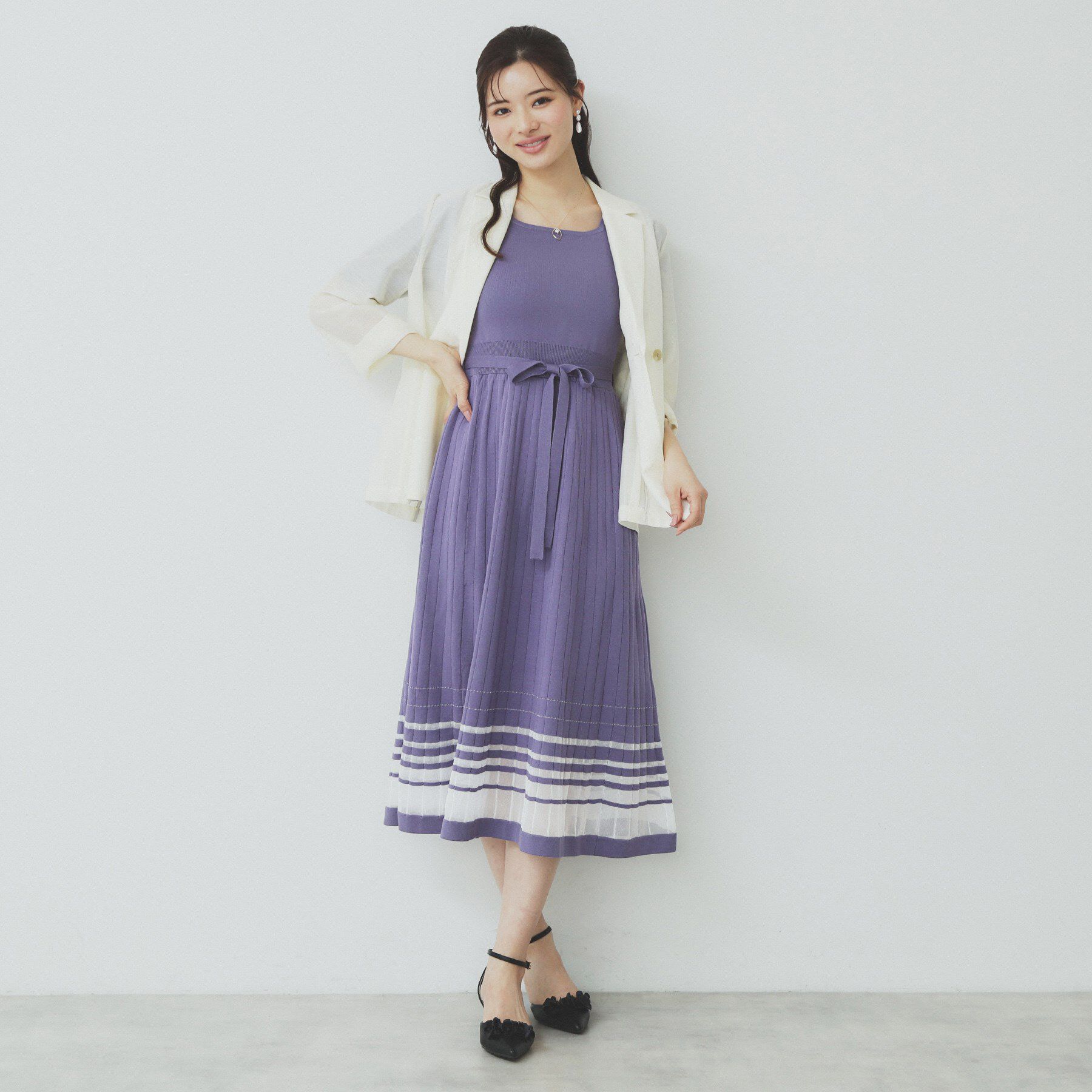 index「シアーラインニットワンピース【UV/洗濯機洗い可】」|ワンピース|