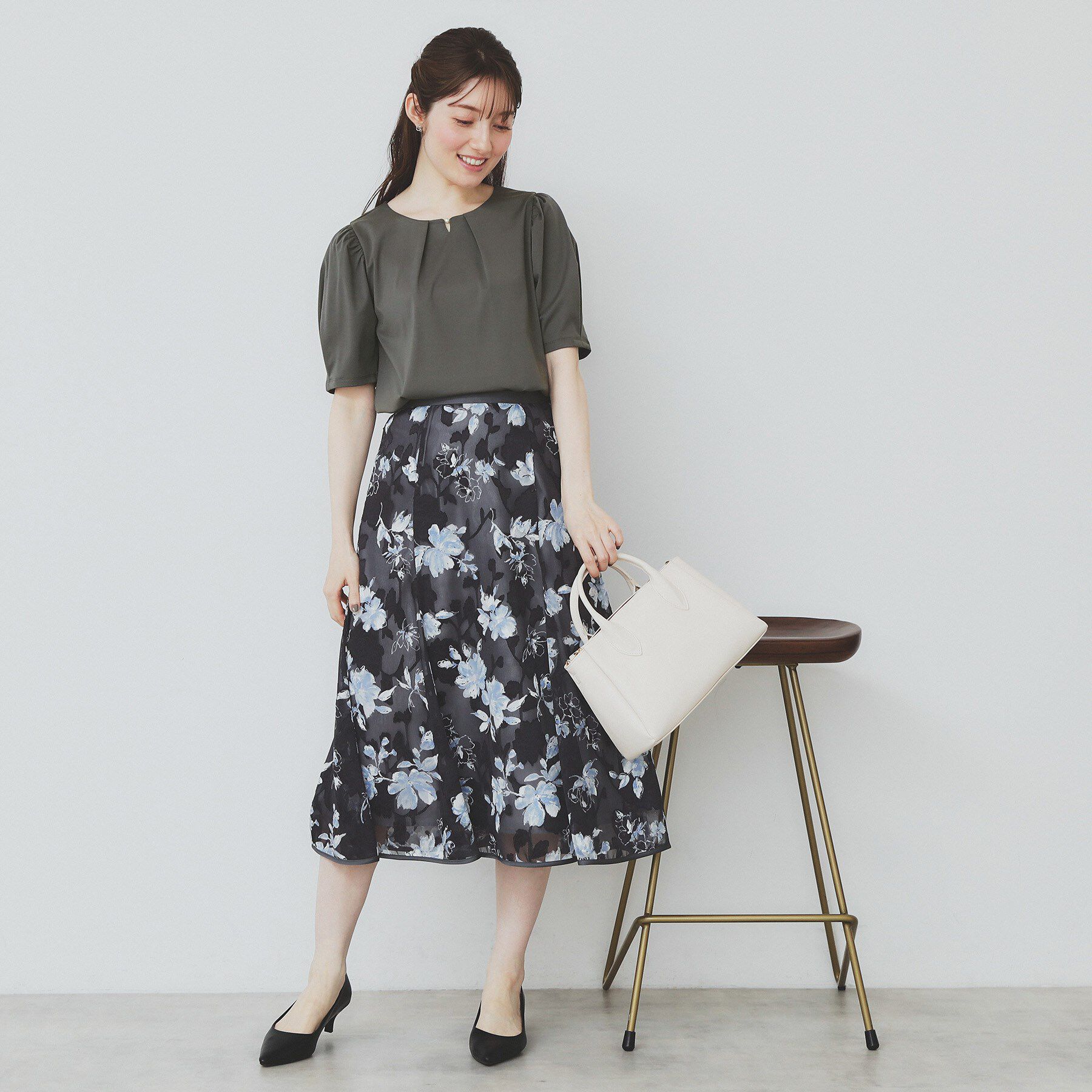 index「フロントパール調タックパフトップス【UV/接触冷感/洗濯機洗い可】」|Tシャツ・カットソー|