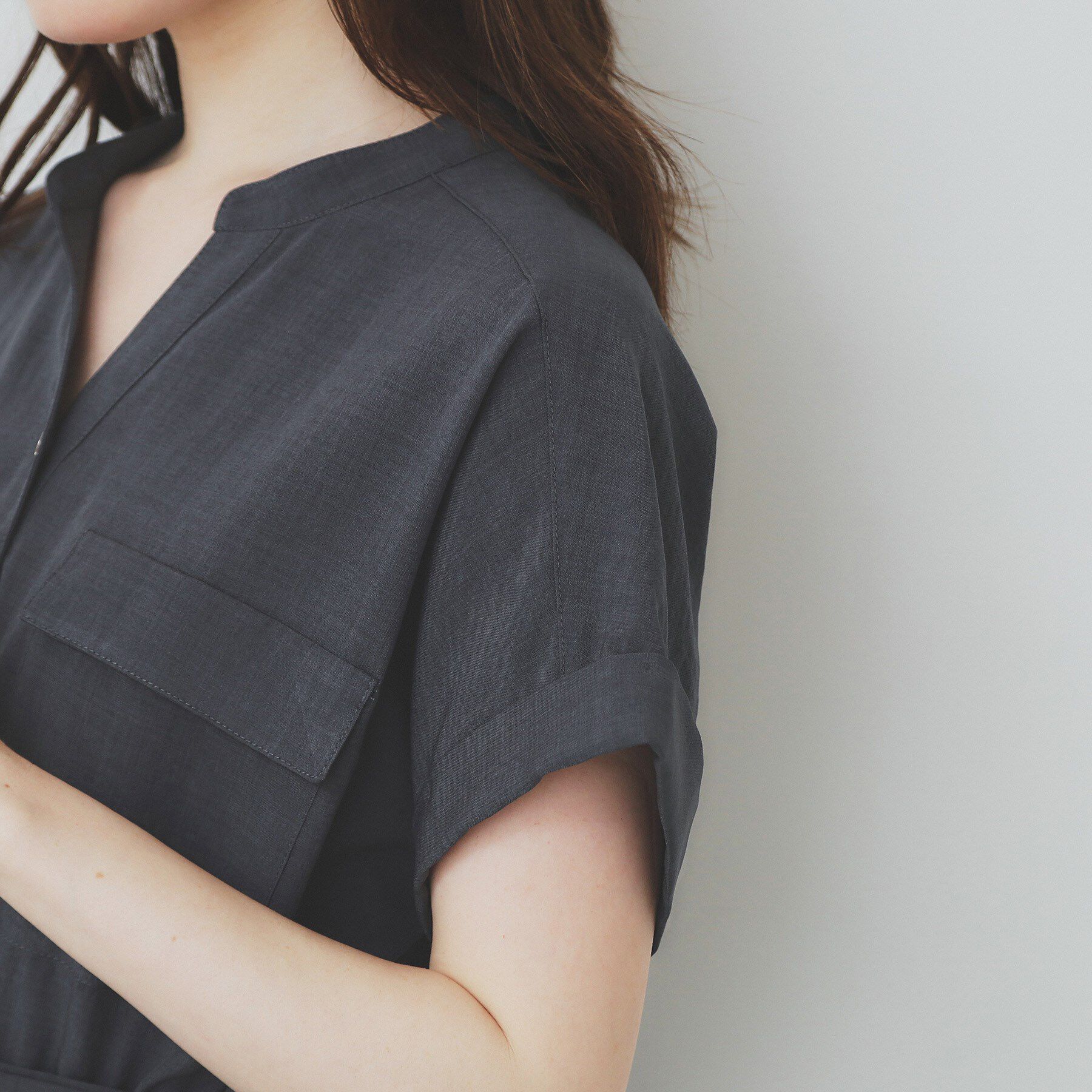 index「《7色展開/XS-LLサイズ》ダブルポケットスキッパーシャツワンピース【吸水速乾/防シワ/イージーア」|ワンピース|