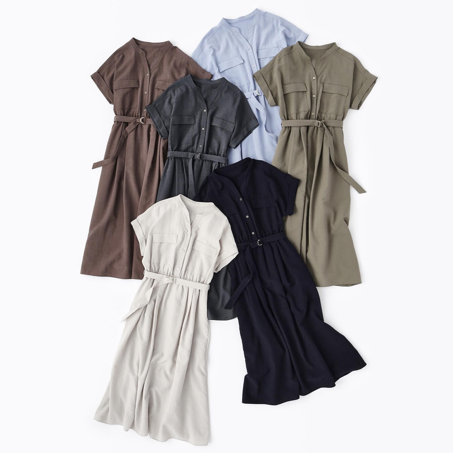 index「《7色展開/XS-LLサイズ》ダブルポケットスキッパーシャツワンピース【吸水速乾/防シワ/イージーア」|ワンピース|