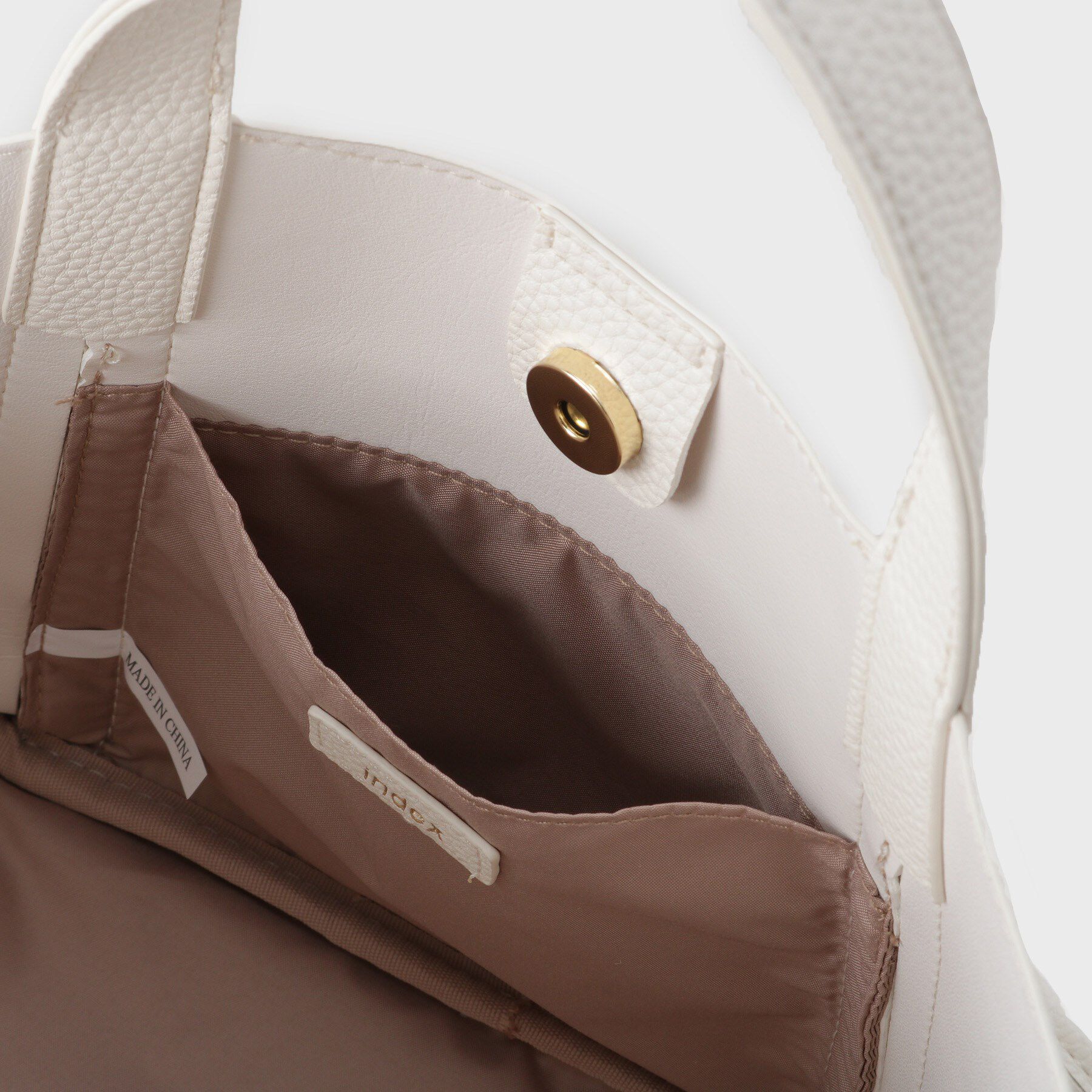 index「【2WAY】フラワーパーツ付き合皮ミドルトートバッグ」|トートバッグ|