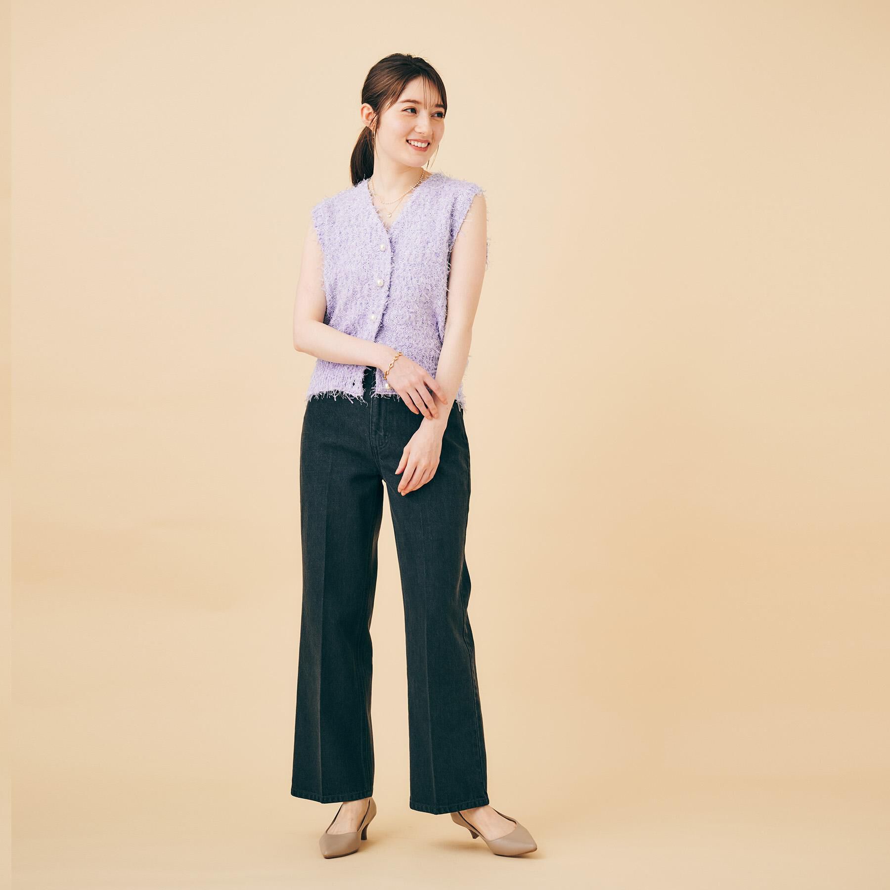 index「《Can Cam掲載》フリンジシャギーコンパクトベスト【洗濯機洗い可】」|ベスト・ジレ|