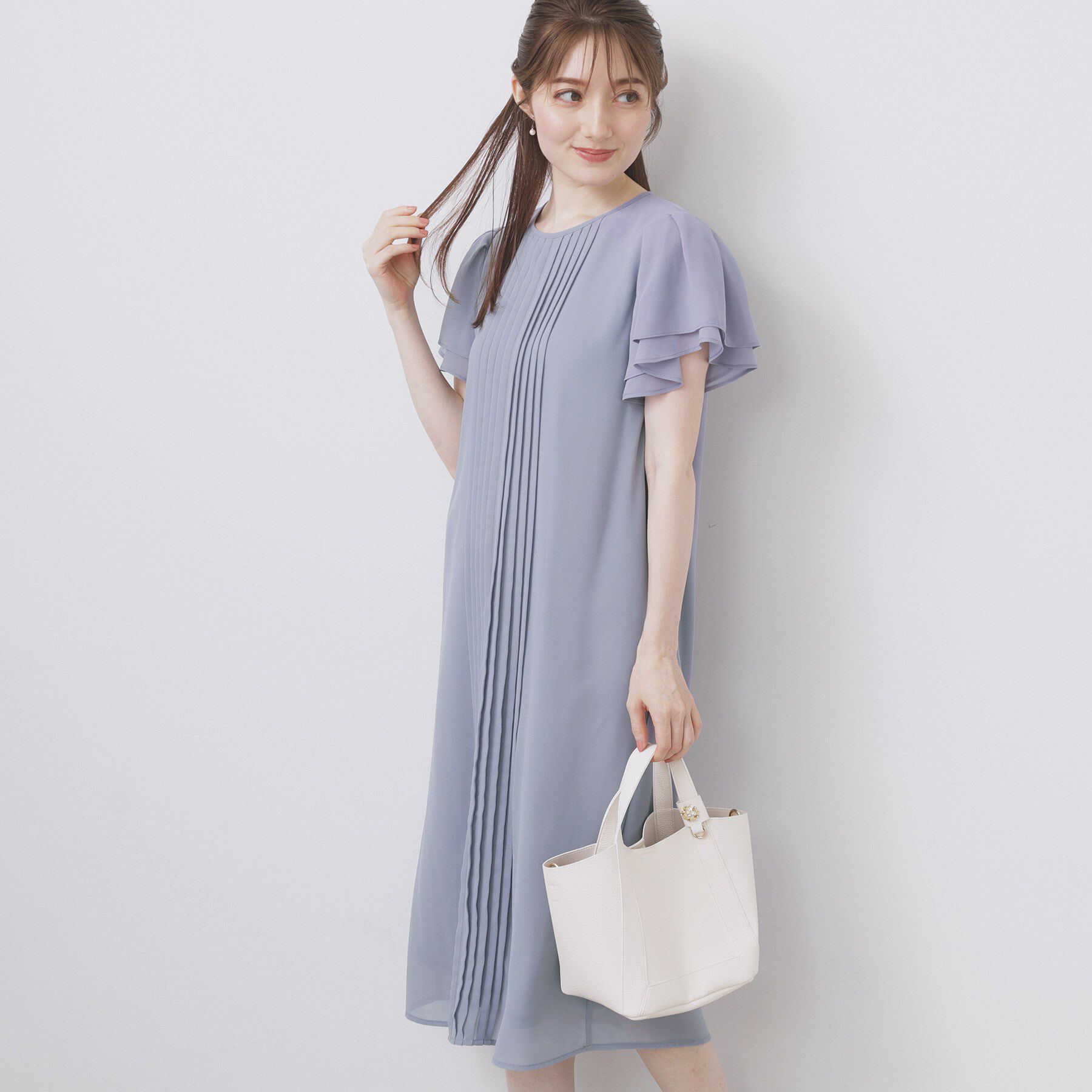 index「フロントタックIラインワンピース【洗濯機洗い可/防シワ】」|ワンピース|