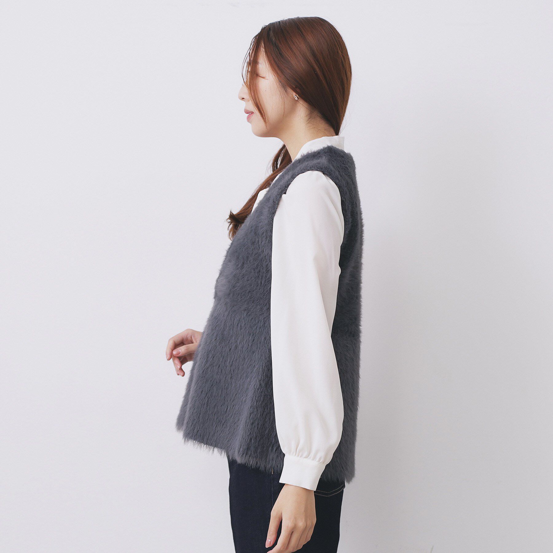 index「フェザーペプラムジレ【洗濯機OK/抗ピル】」|ベスト・ジレ|