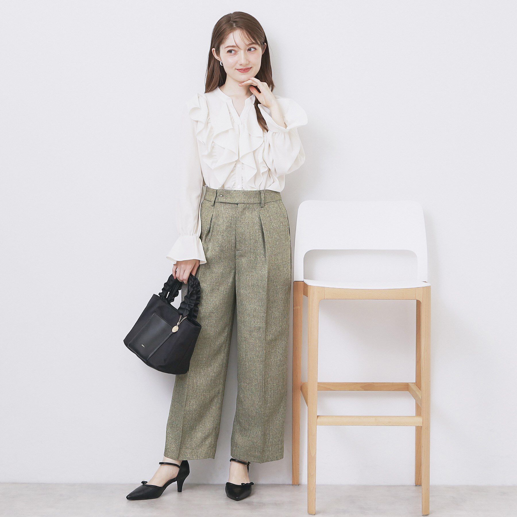 index「ツィード調ワイドストレートパンツ【洗濯機OK/防シワ】」|その他|