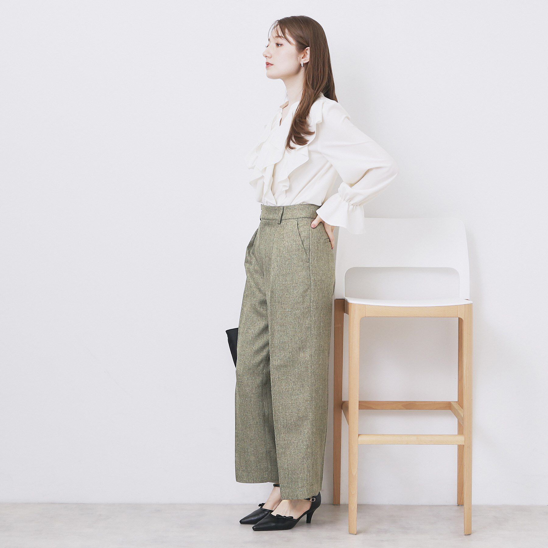 index「ツィード調ワイドストレートパンツ【洗濯機OK/防シワ】」|その他|