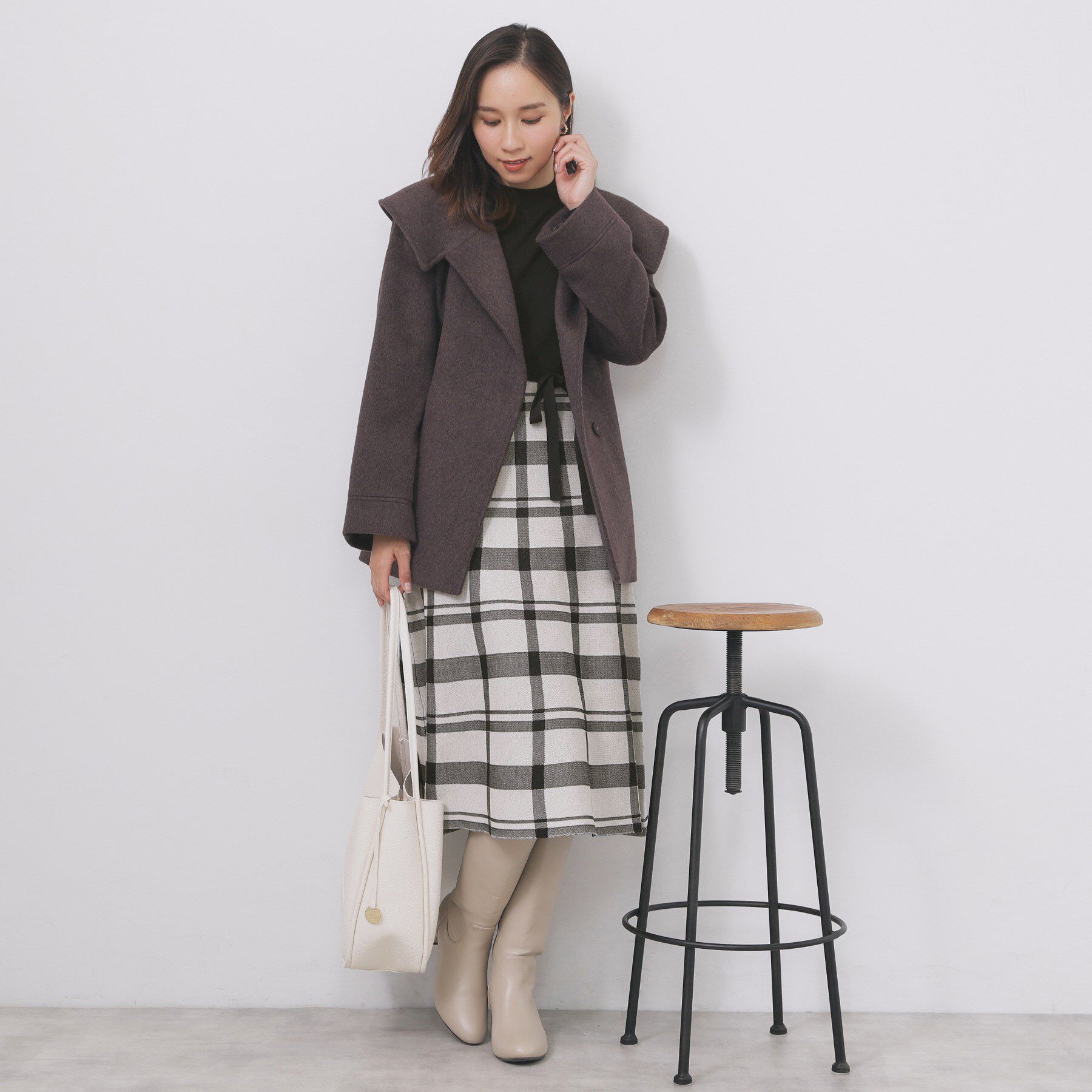 index「ハイネックニットワンピース【洗濯機OK/抗ピル】」|ワンピース|