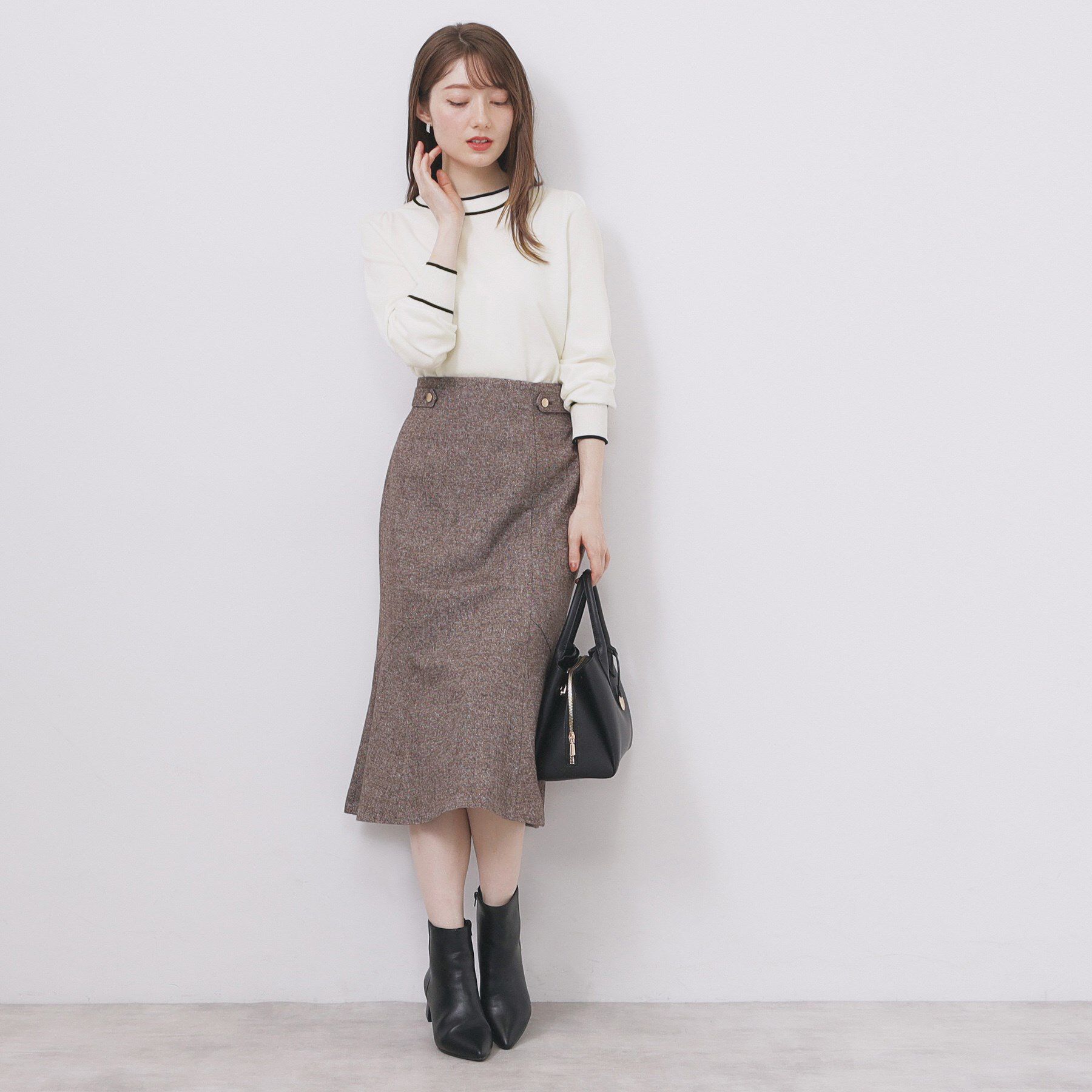 index「サイドリボンバイカラーニット【洗濯機OK】」|ニット・セーター|