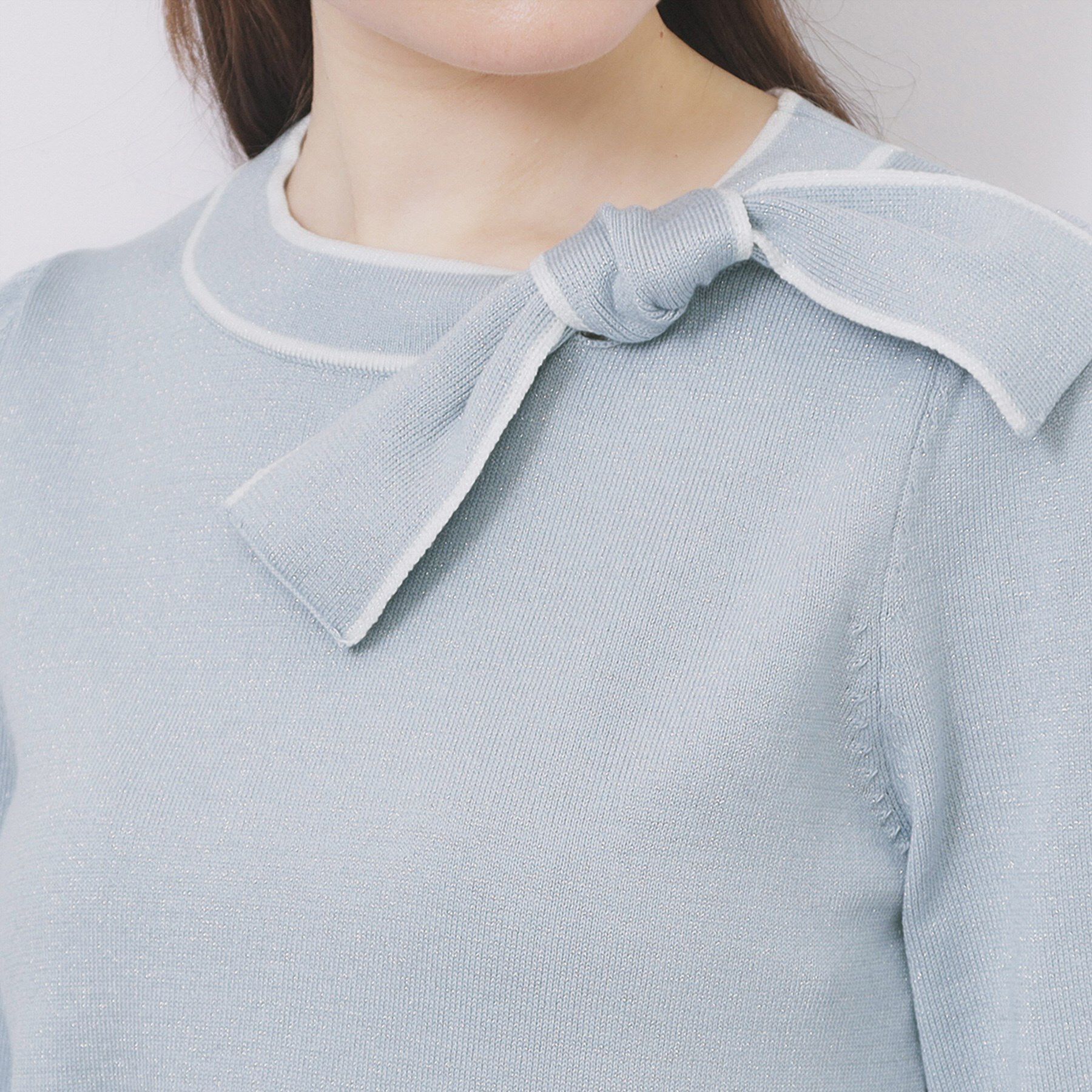 index「サイドリボンバイカラーニット【洗濯機OK】」|ニット・セーター|