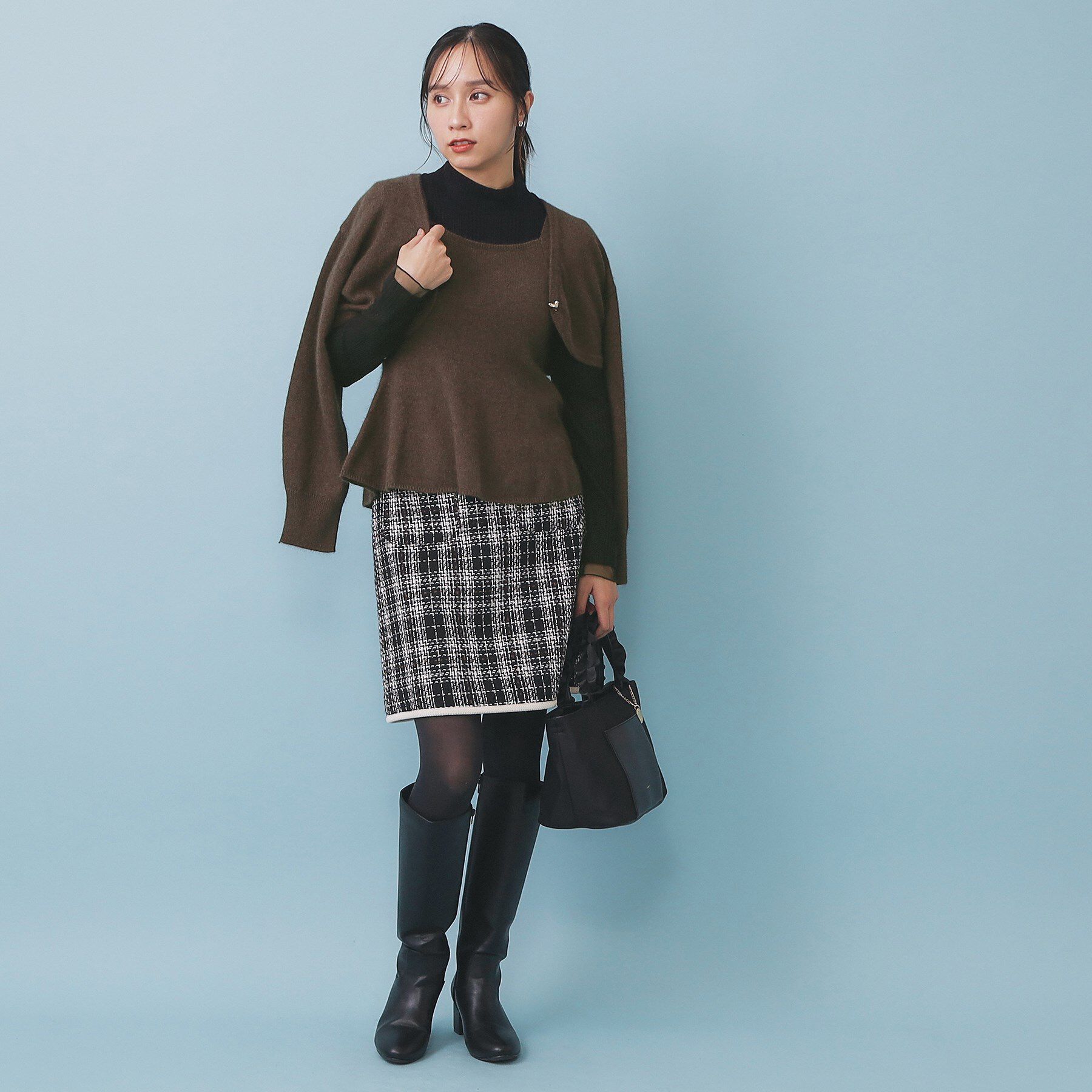 index「ハート釦ニットボレロ/アンサンブル対応【洗える】」|カーディガン|