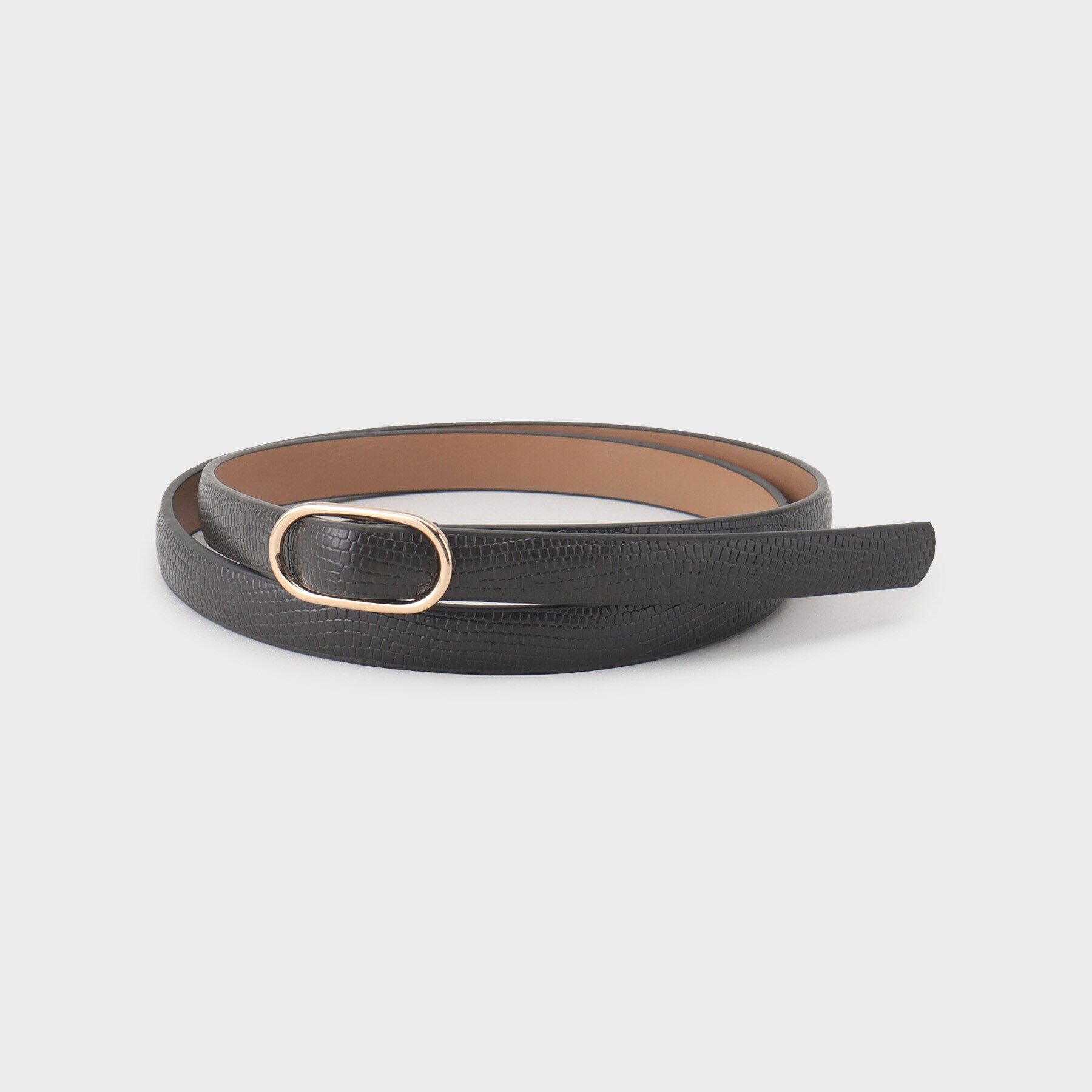 OPAQUE.CLIP「ノンホール細ベルト」|ベルト|チャコールグレー(1