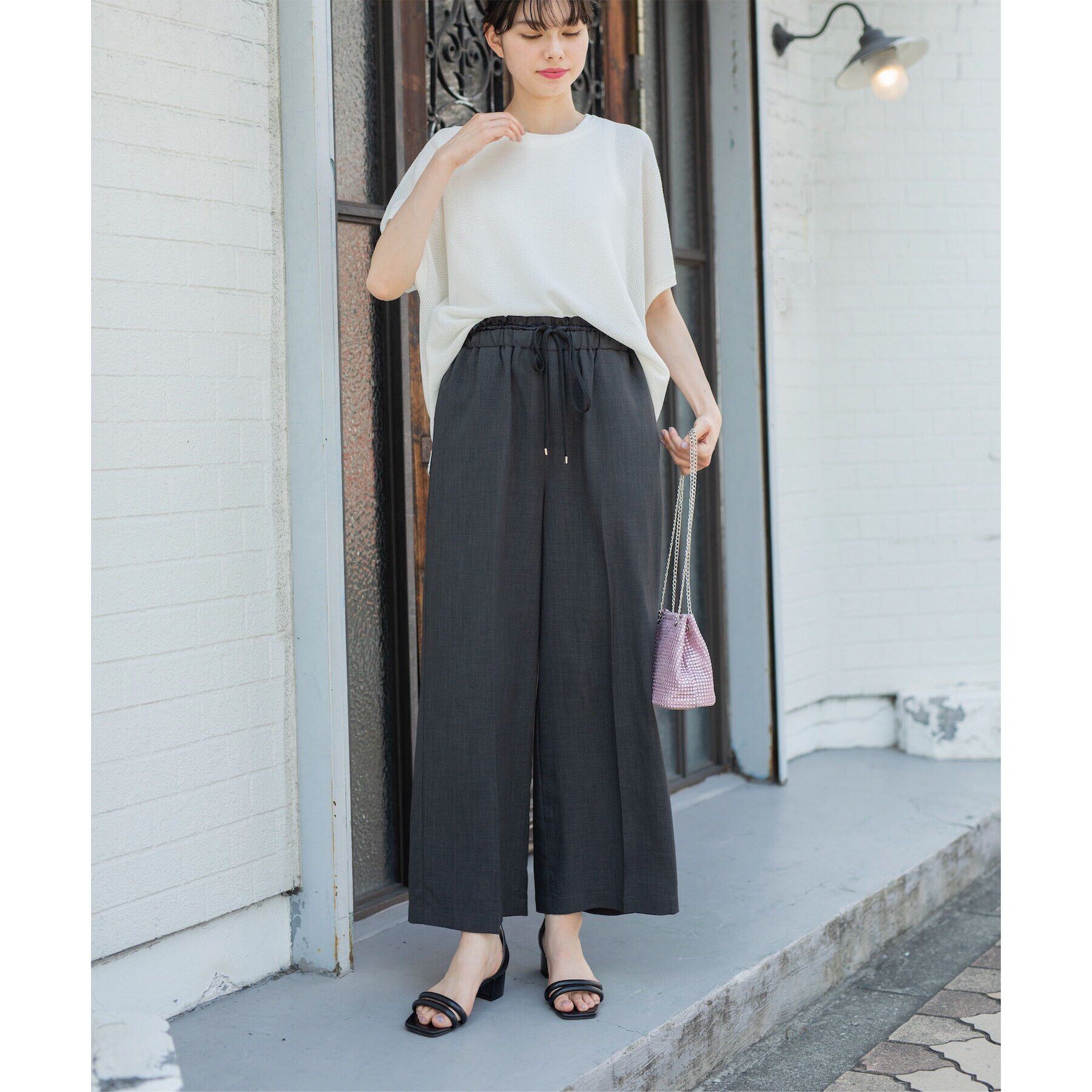 OPAQUE.CLIP「ウエストサテン使いイージーワイドパンツ【洗濯機洗い可】」|その他|