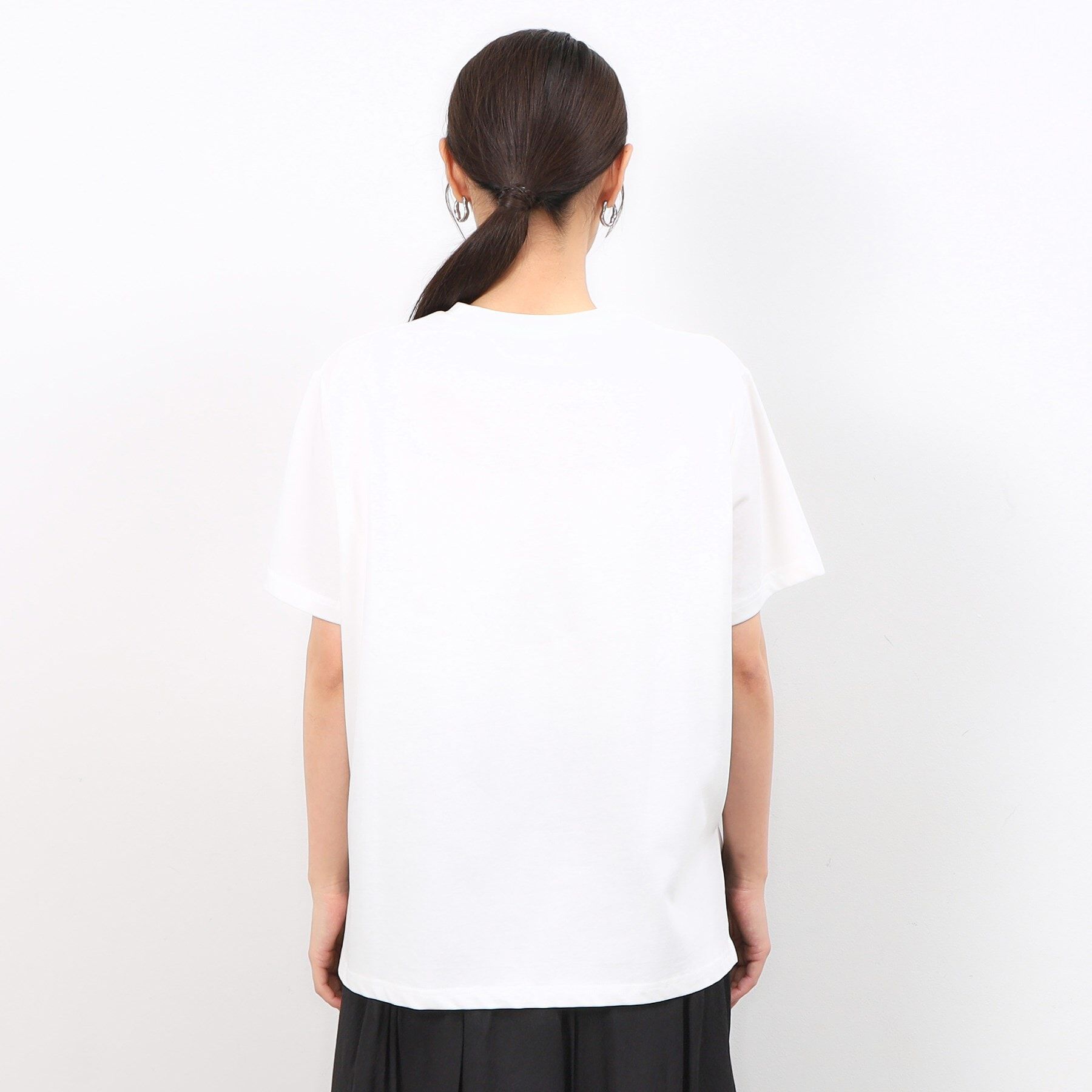 OPAQUE.CLIP「サイドスリットロゴTシャツ【洗濯機洗い可】」|Tシャツ・カットソー|