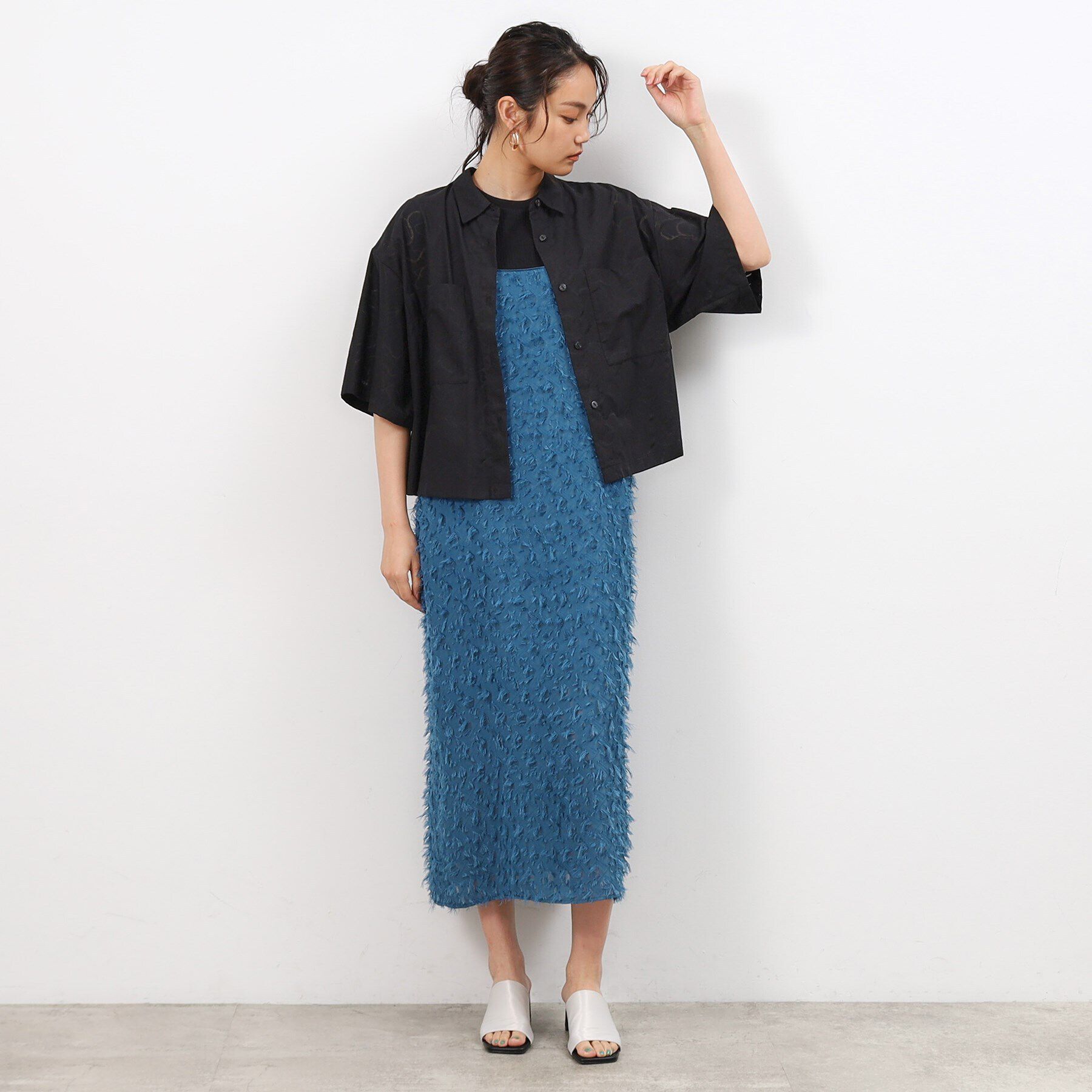 OPAQUE.CLIP「オパール柄ハーフスリーブシャツ【洗濯機洗い可】」|シャツ・ブラウス|