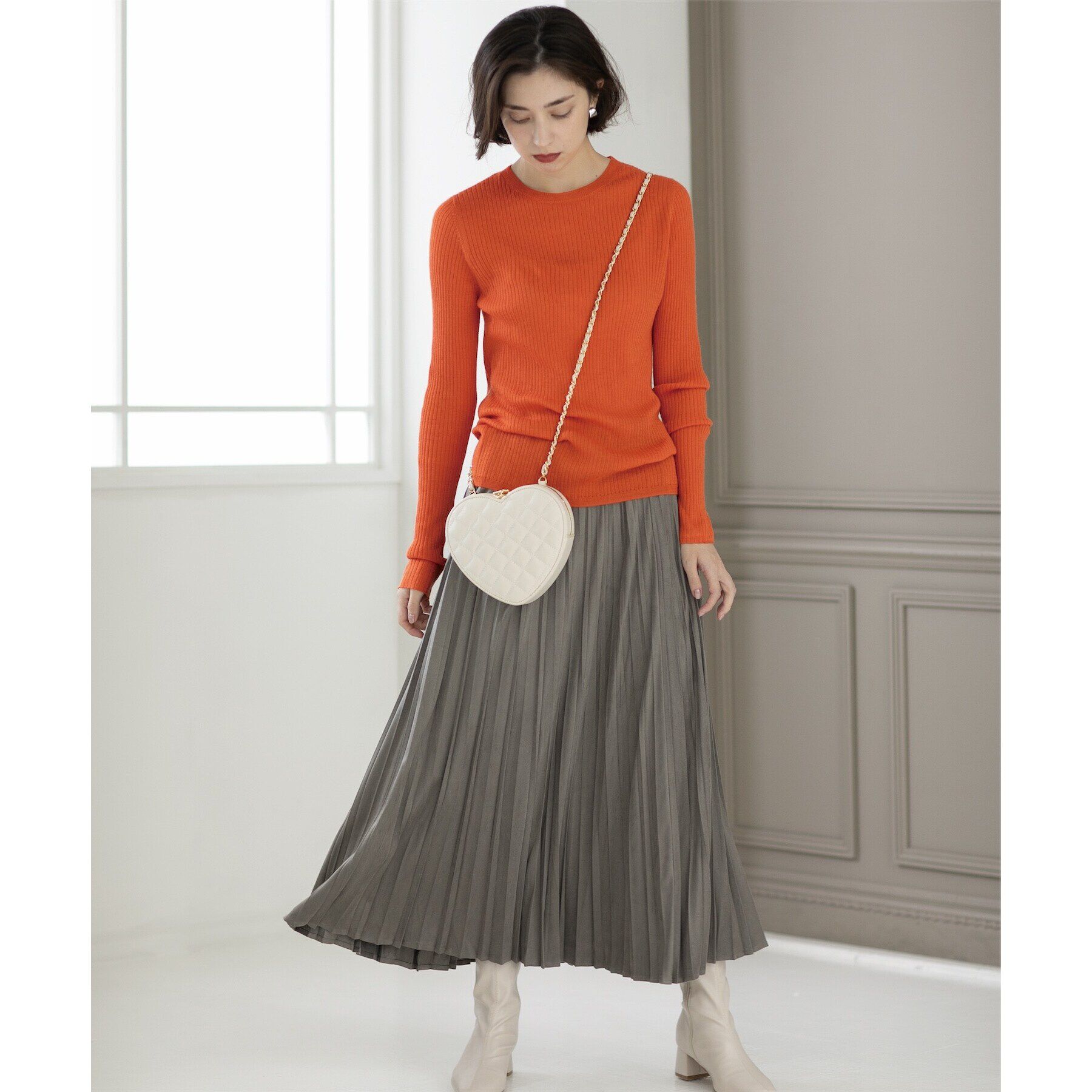 OPAQUE.CLIP「《5color》クルーネックシアーリブニット【洗濯機洗い可】」|ニット・セーター|