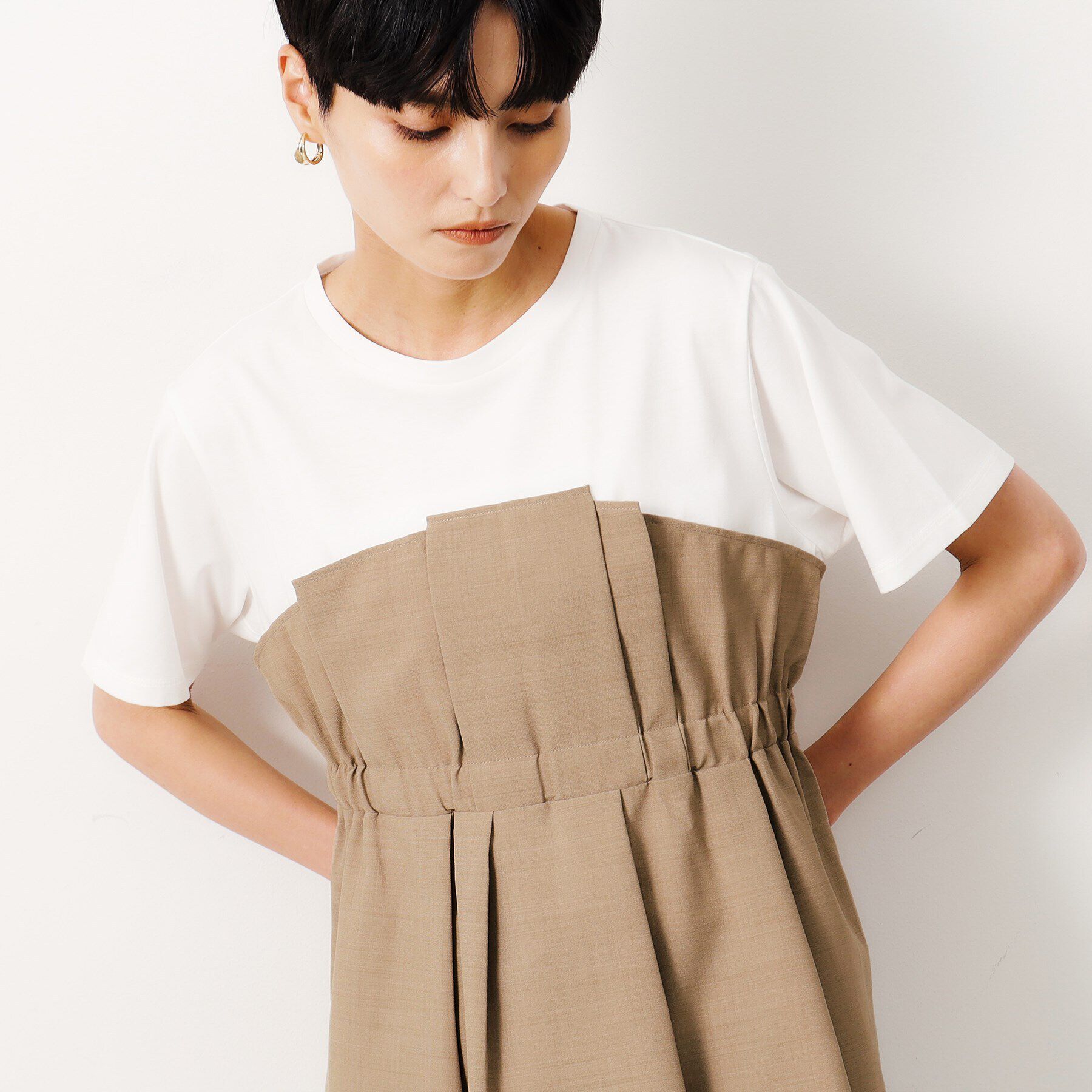 OPAQUE.CLIP「ビスチェドッキングカットソー【洗濯機洗い可】」|Tシャツ・カットソー|