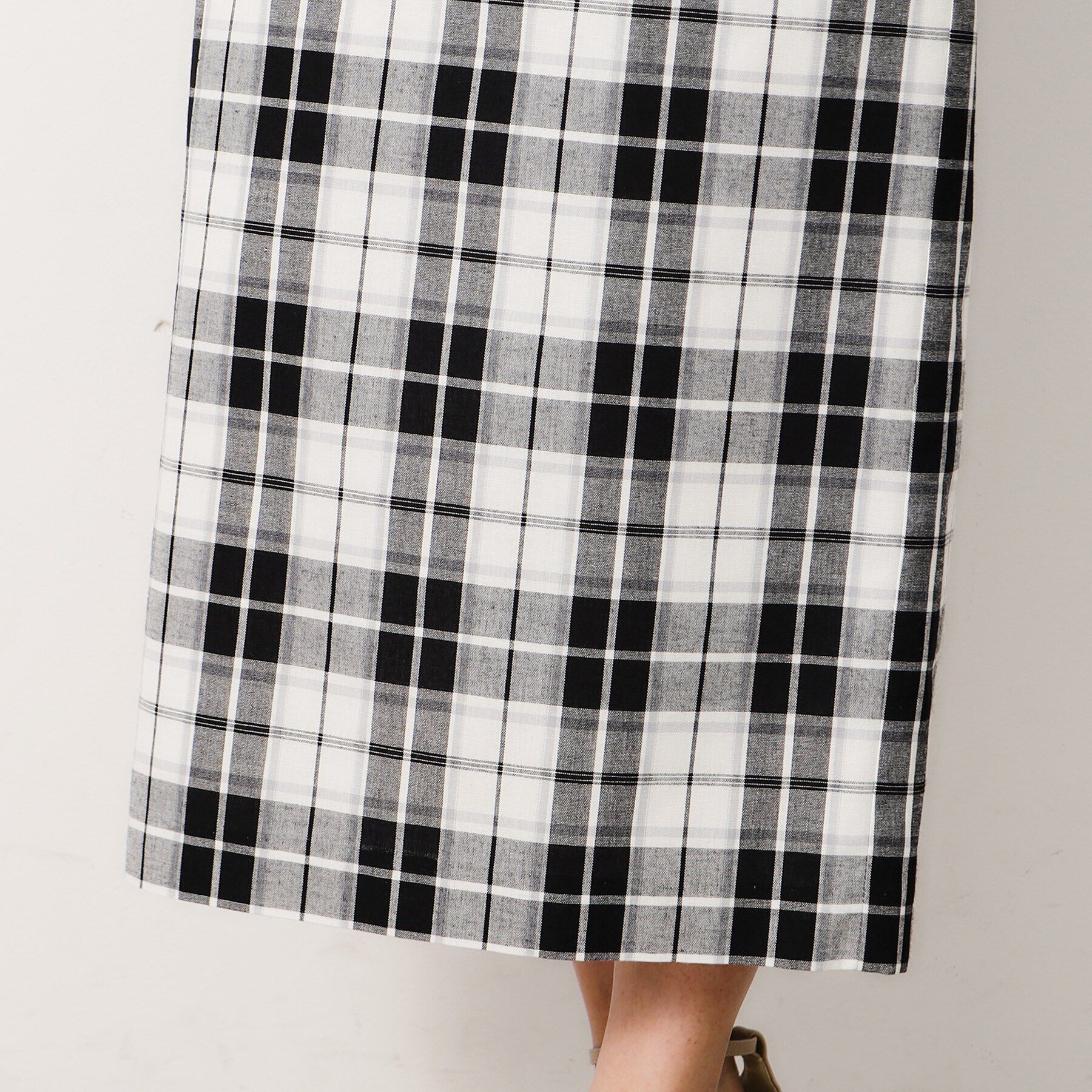OPAQUE.CLIP「《美人百花掲載》マドラスチェックタイトスカート【洗濯機洗い可】」|スカート|